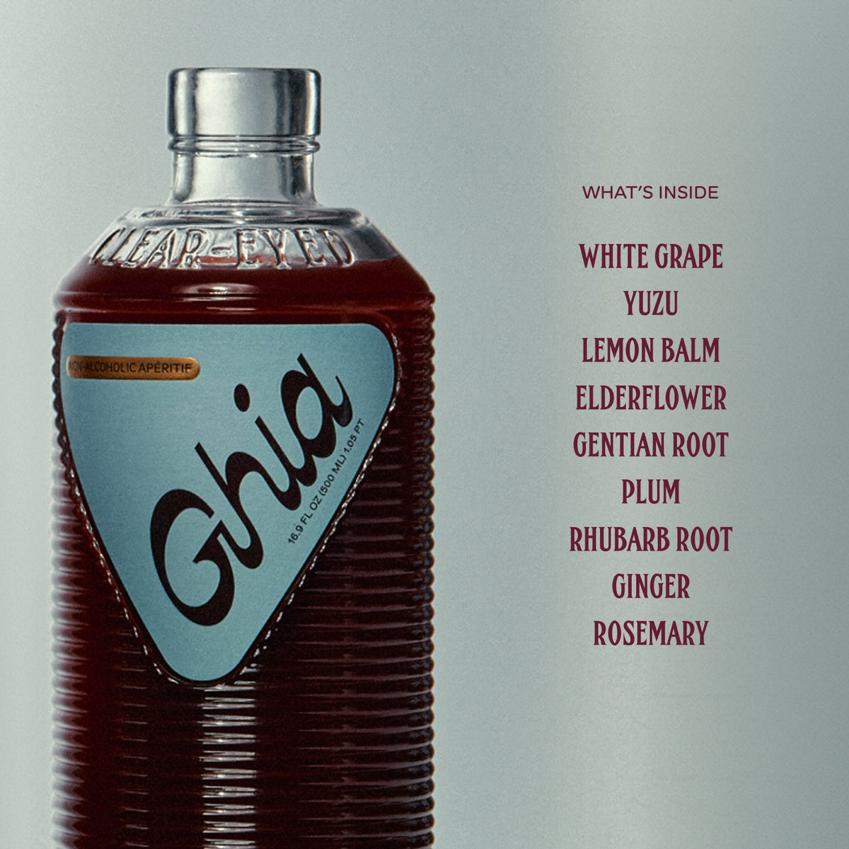 Ghia Original Aperitif bottle with ingredient list