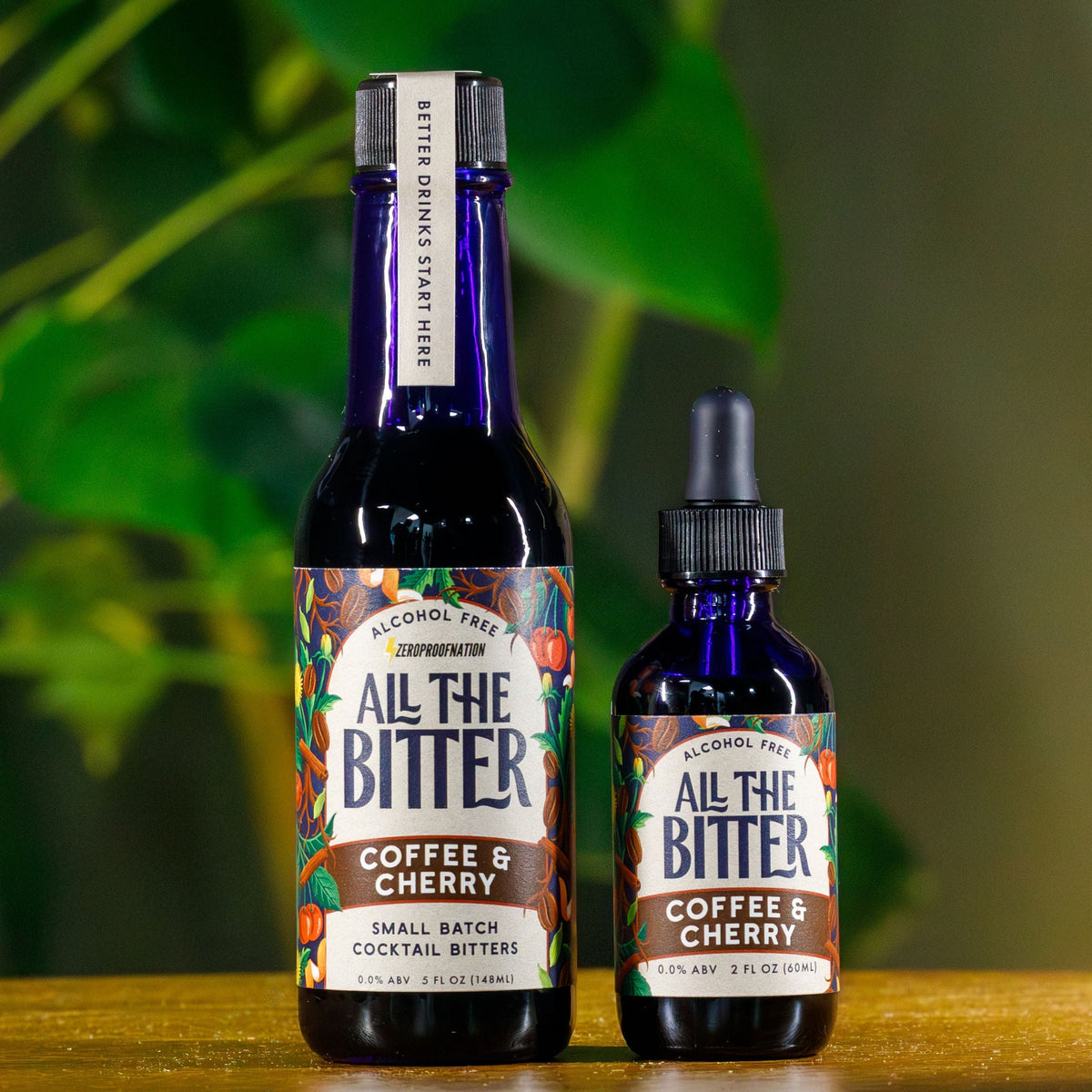 All The Bitter Coffee & Cherry Bitters bottle with coffee and cherry ingredients