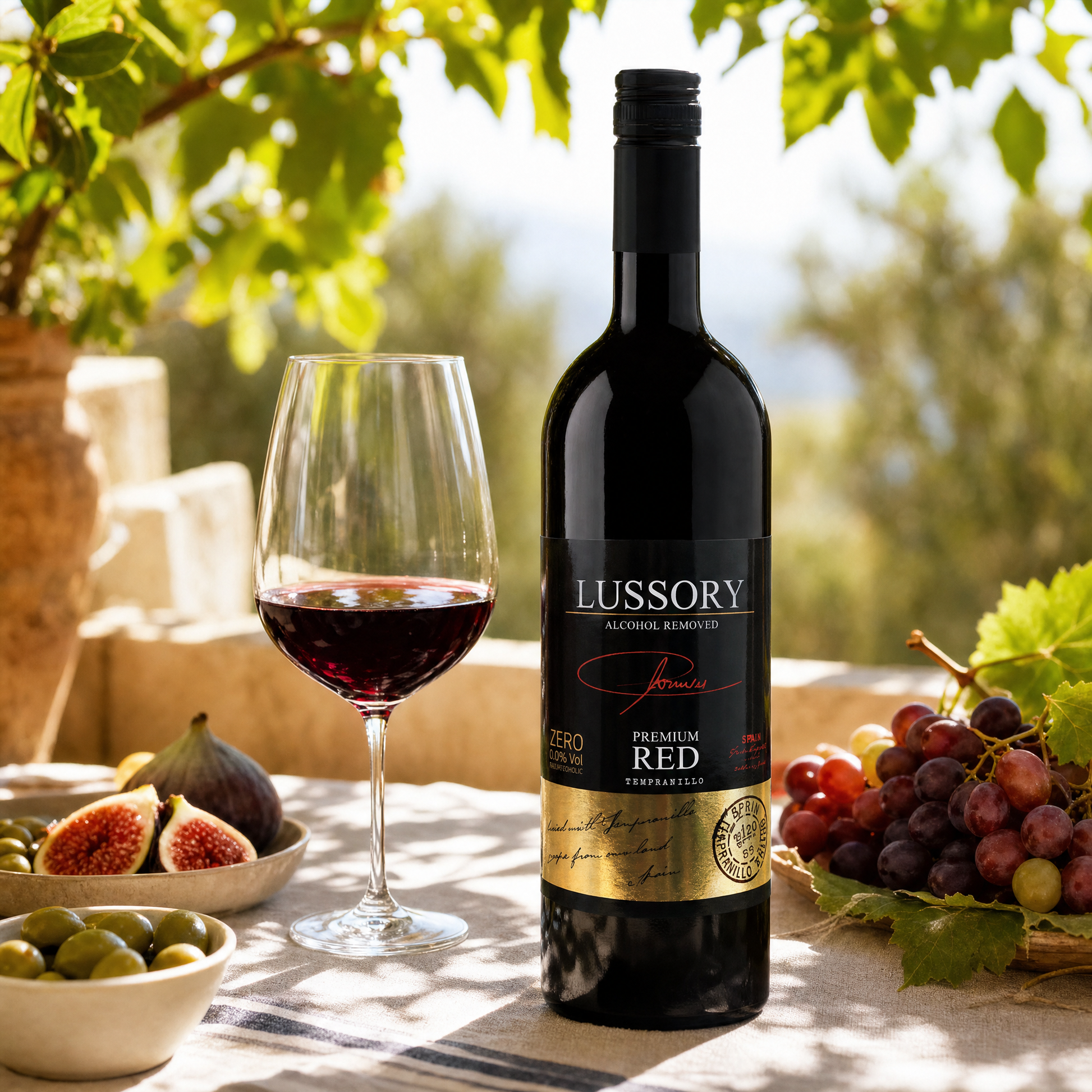 Lussory Premium Tempranillo 0.0% non-alcoholic red wine - 2nd lifestyle midday