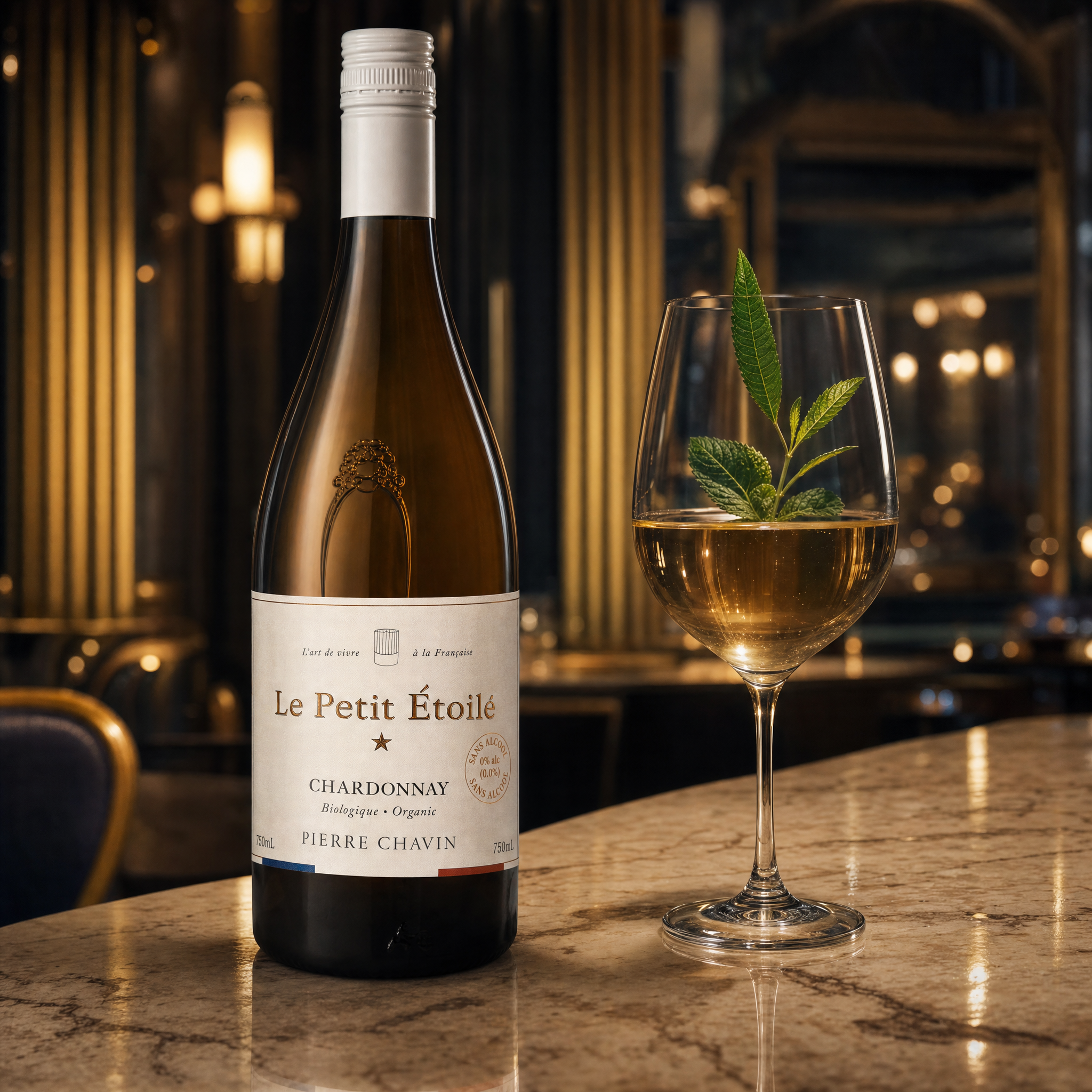 Le Petit Étoilé Chardonnay 0.0% — Parisian lounge evening