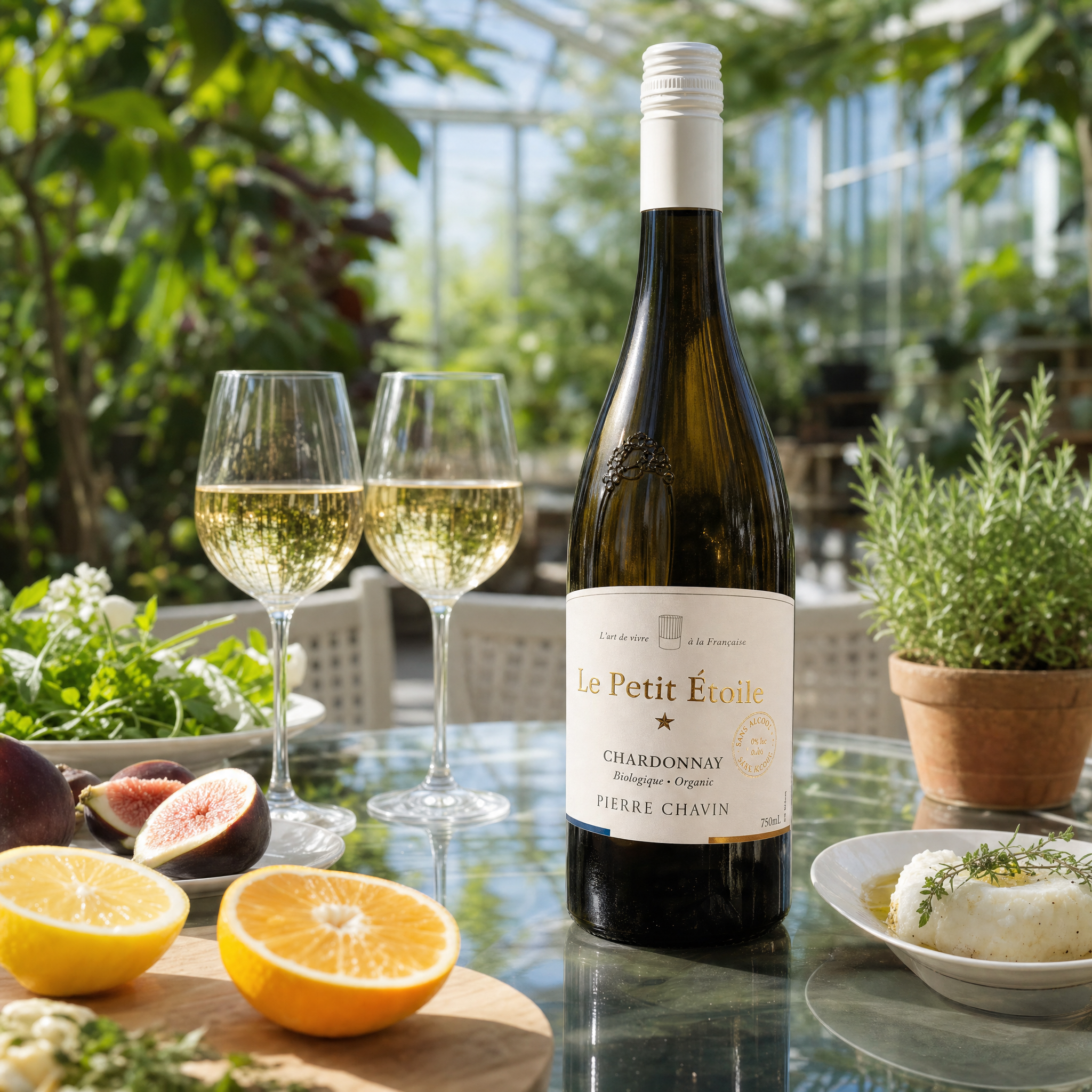 Le Petit Étoilé Chardonnay 0.0% — botanical conservatory brunch