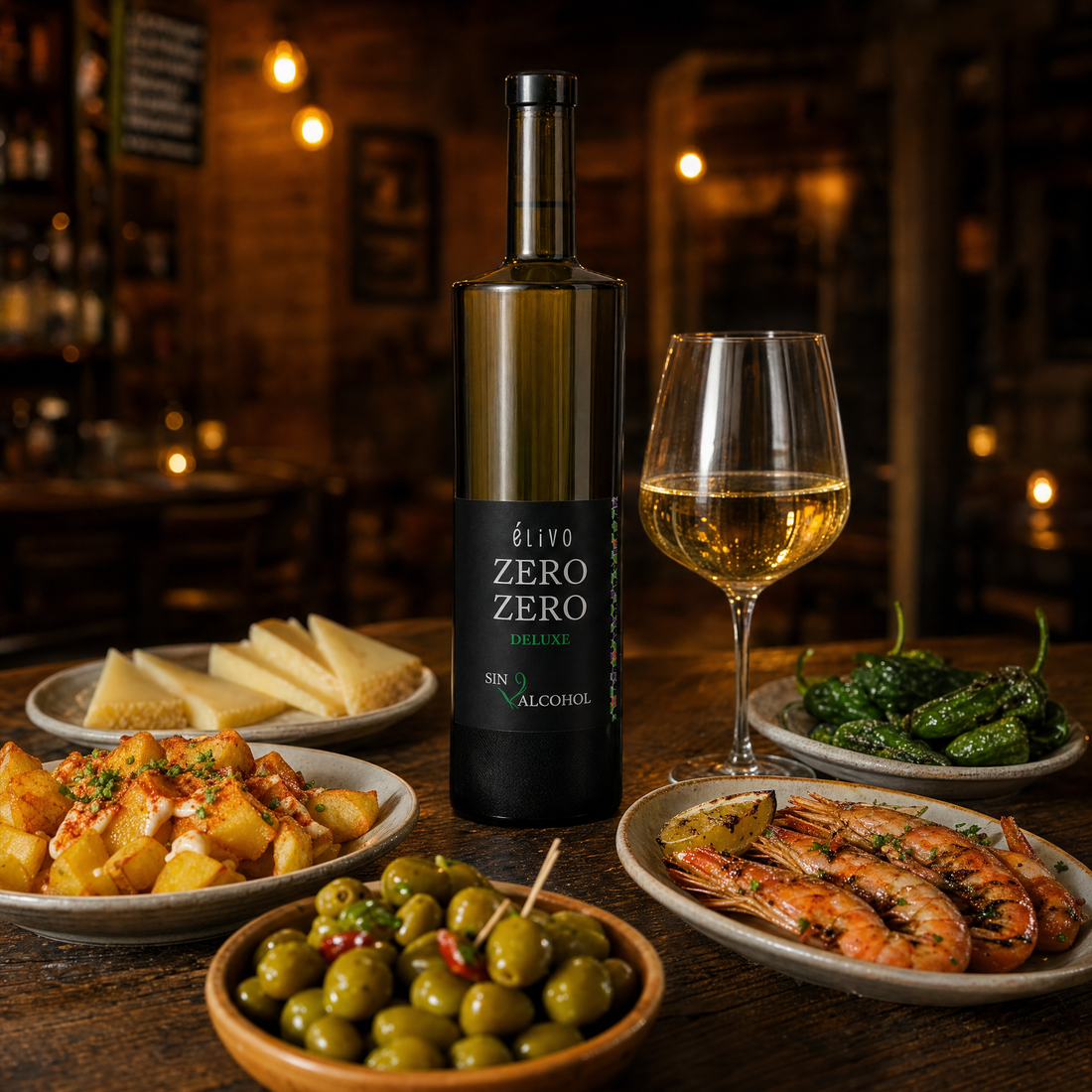 Elivo Zero Zero Deluxe White 0.0% non-alcoholic Spanish white wine — bottle