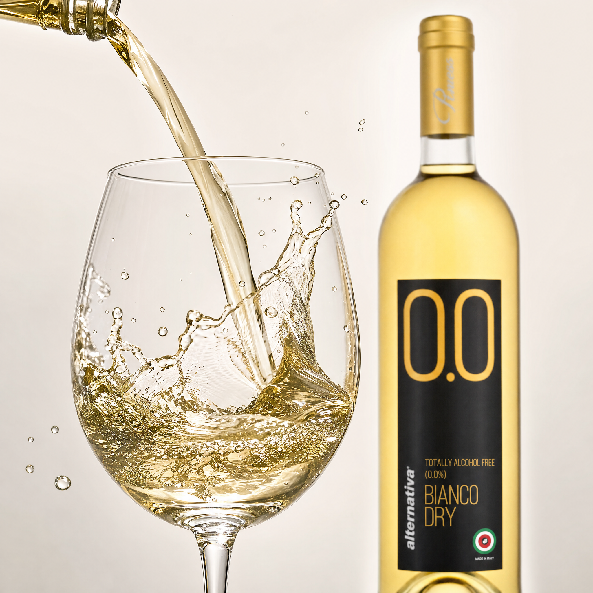 Princess Blanco Dry 0.0% — pour macro