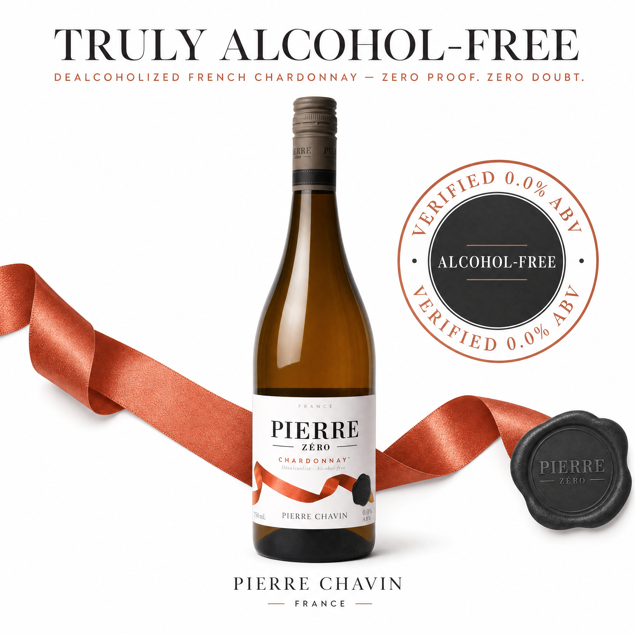 Pierre Zéro Chardonnay 0.0% ABV alcohol-free seal