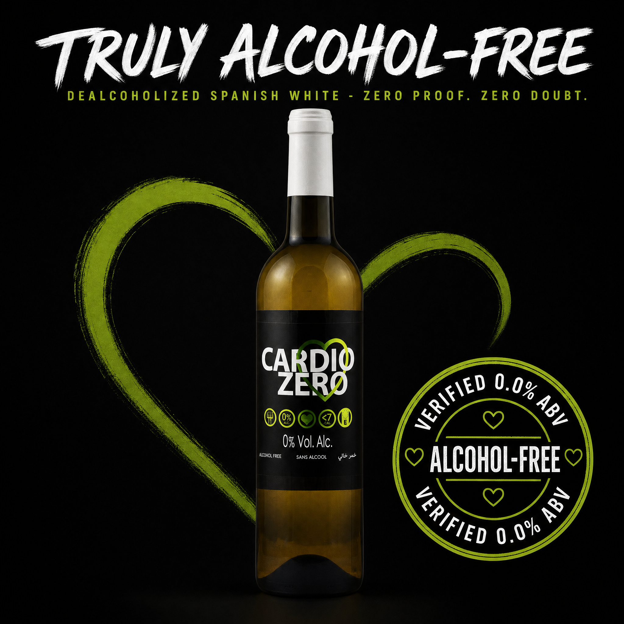 Elivo Cardio Zero White 0.0% ABV alcohol-free seal