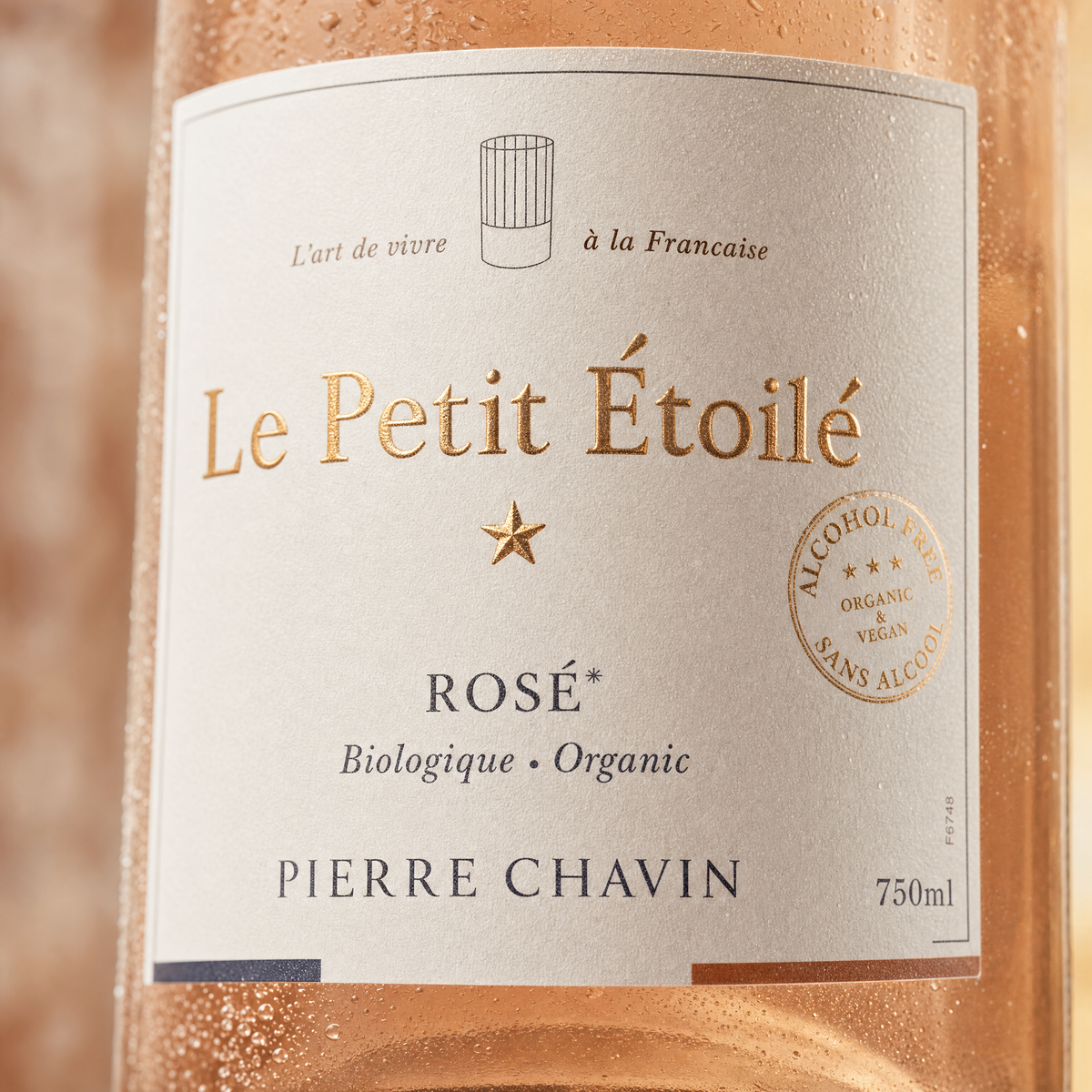 Le Petit Étoilé Rosé label close-up — organic, vegan, alcohol-free