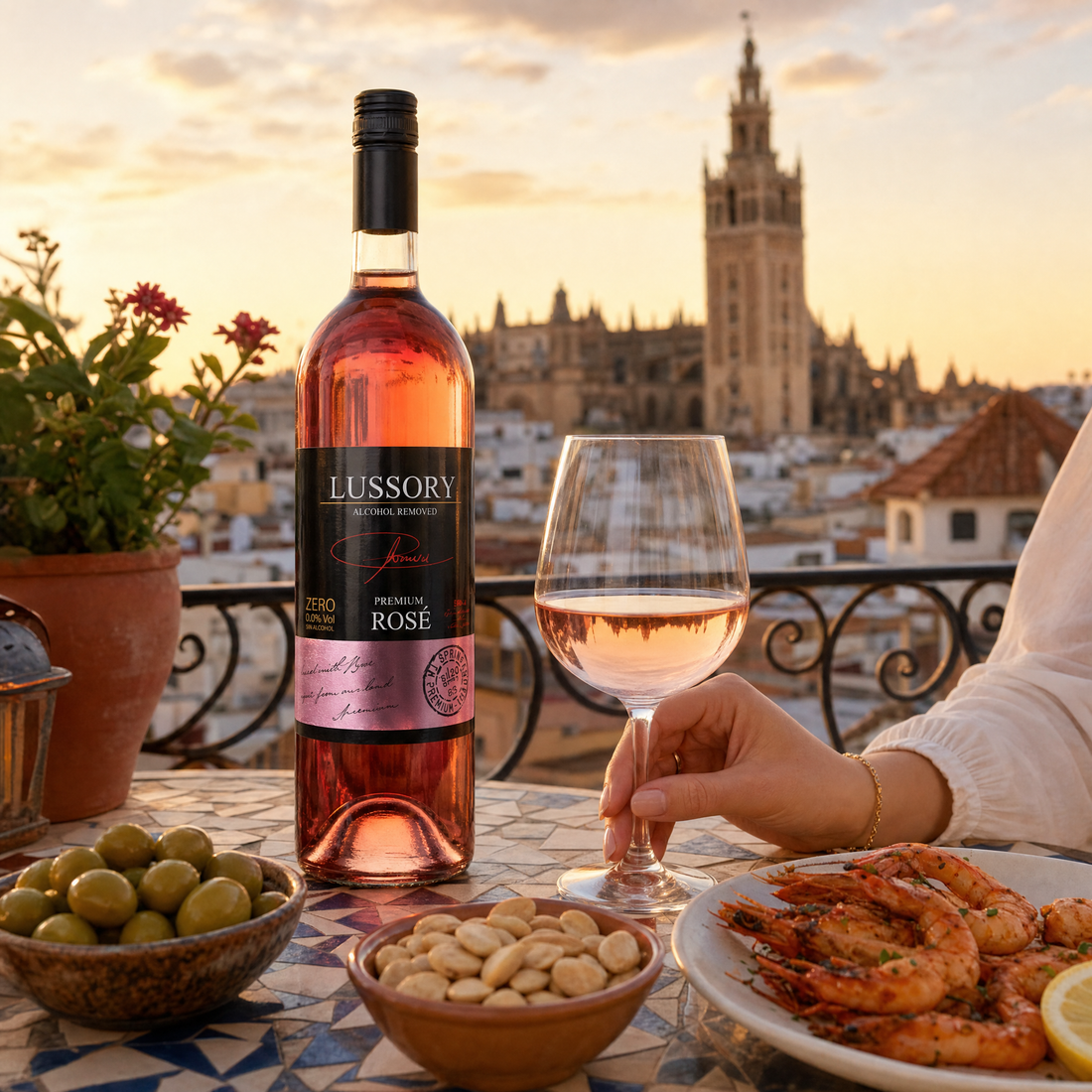 Lussory Rosé 0.0% non-alcoholic Spanish rosé wine bottle