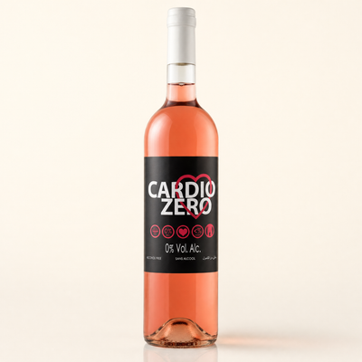 Elivo Cardio Zero Rosé 0.0% non-alcoholic Spanish rosé wine bottle