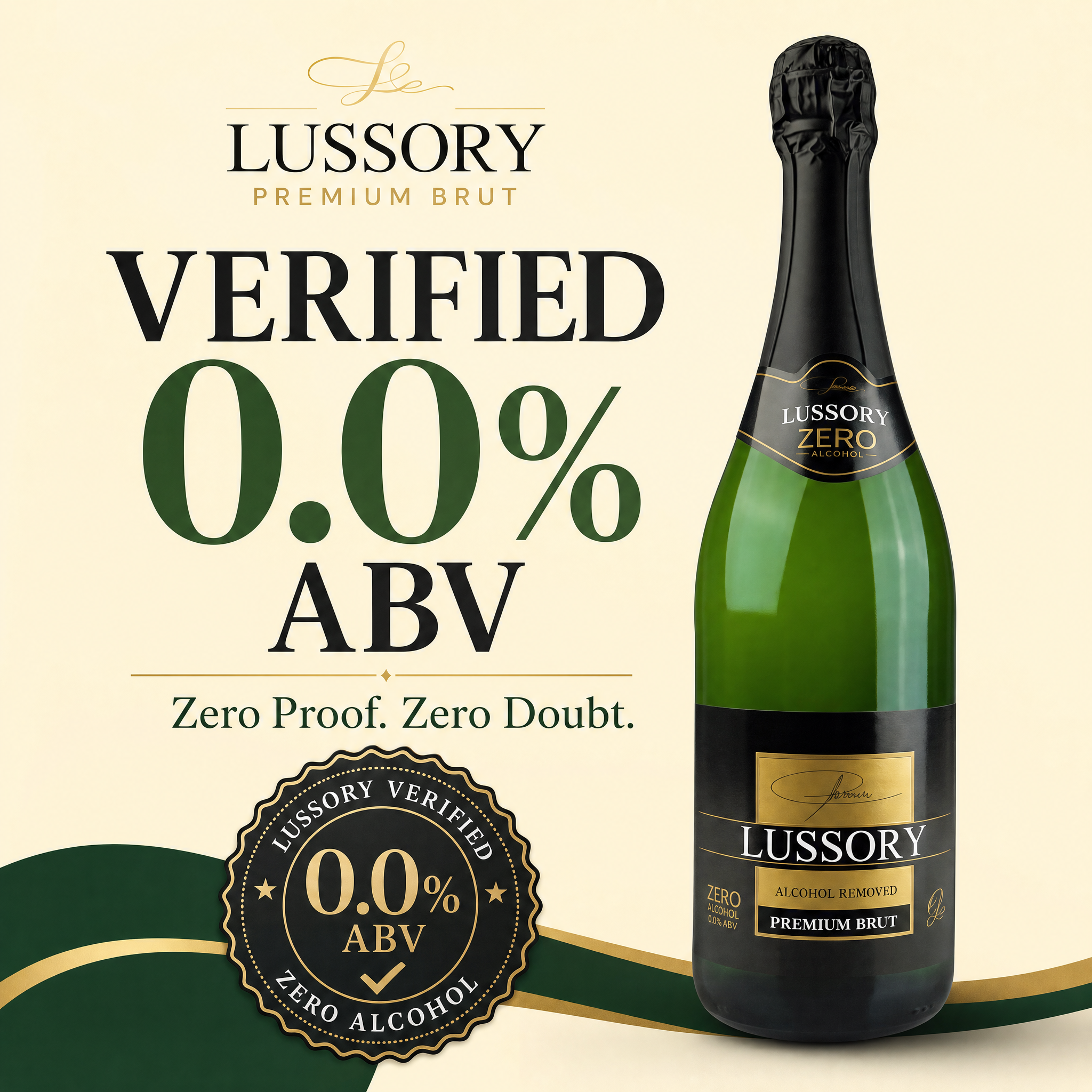 Lussory Premium Brut Sparkling — 0.0% ABV, Zero Proof Zero Doubt