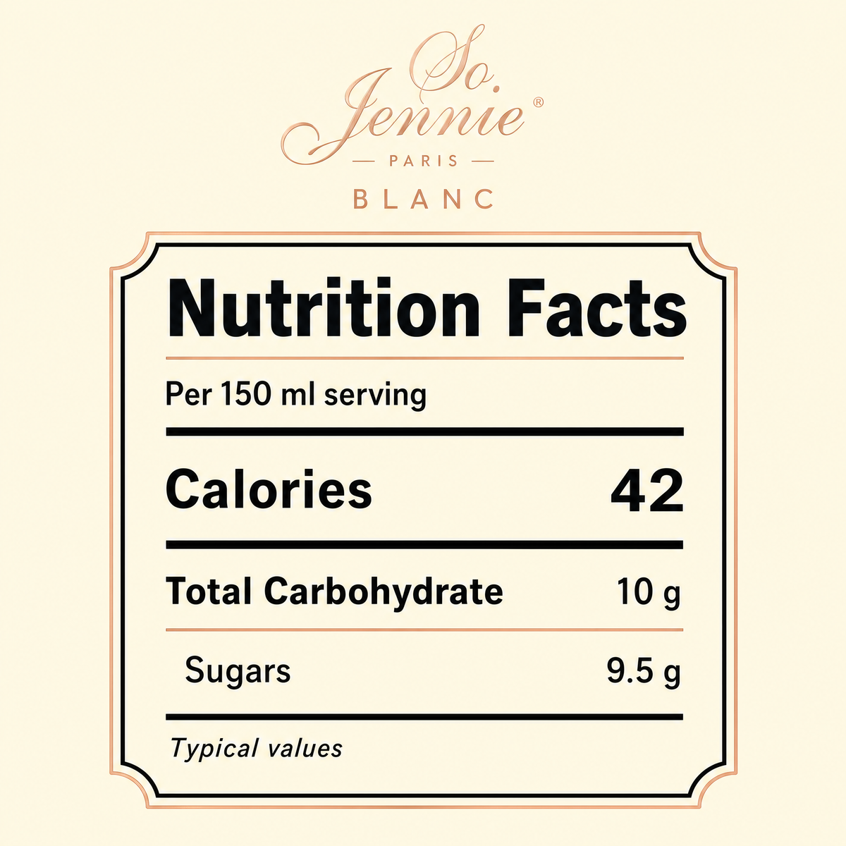 So Jennie Paris Blanc nutrition facts per serving