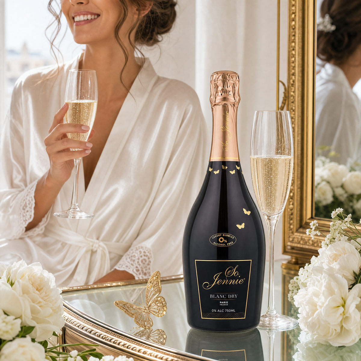 So Jennie Paris Blanc 0.0% at a luxe bridal-suite celebration