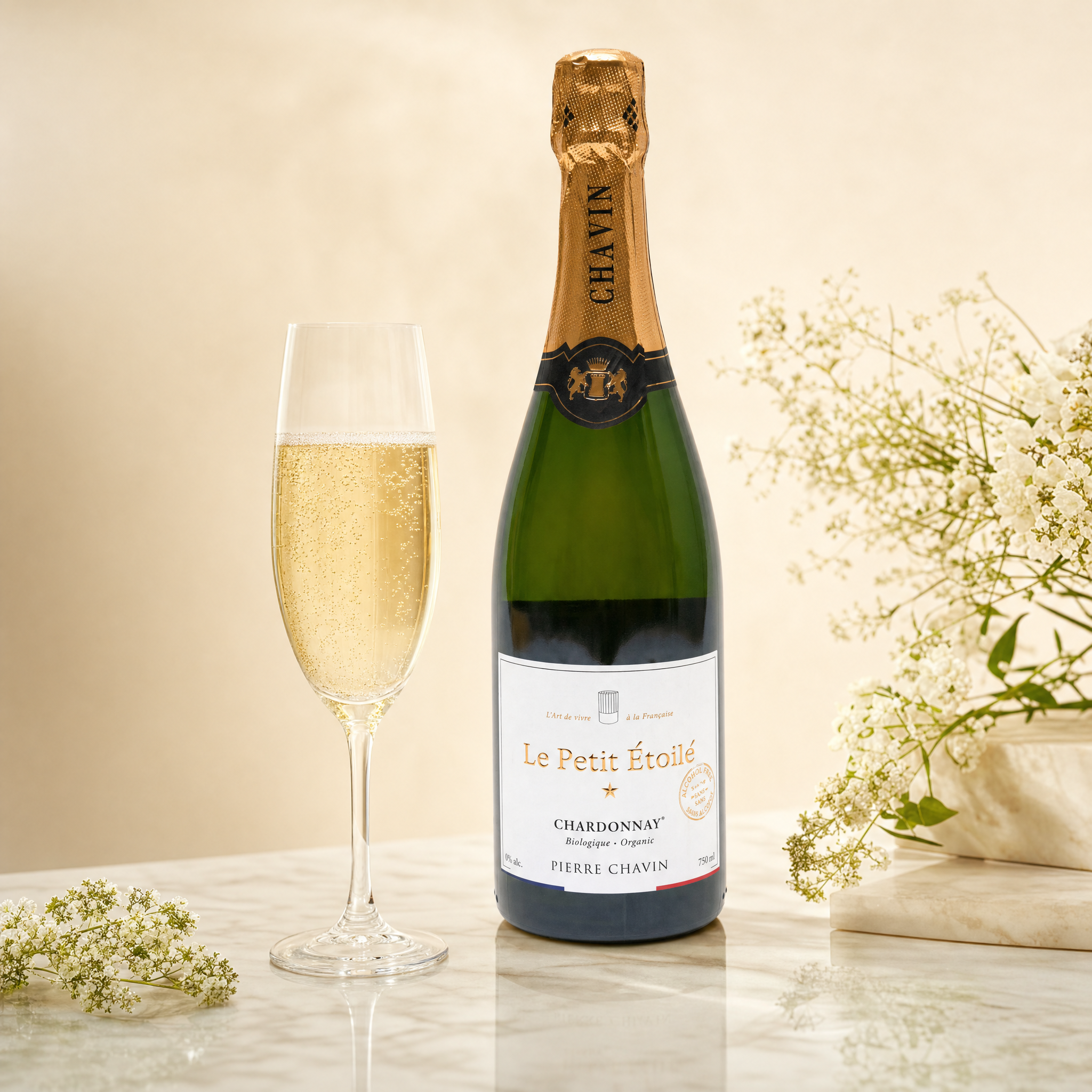 Le Petit Étoilé Chardonnay Sparkling 0.0% — French never-fermented sparkling