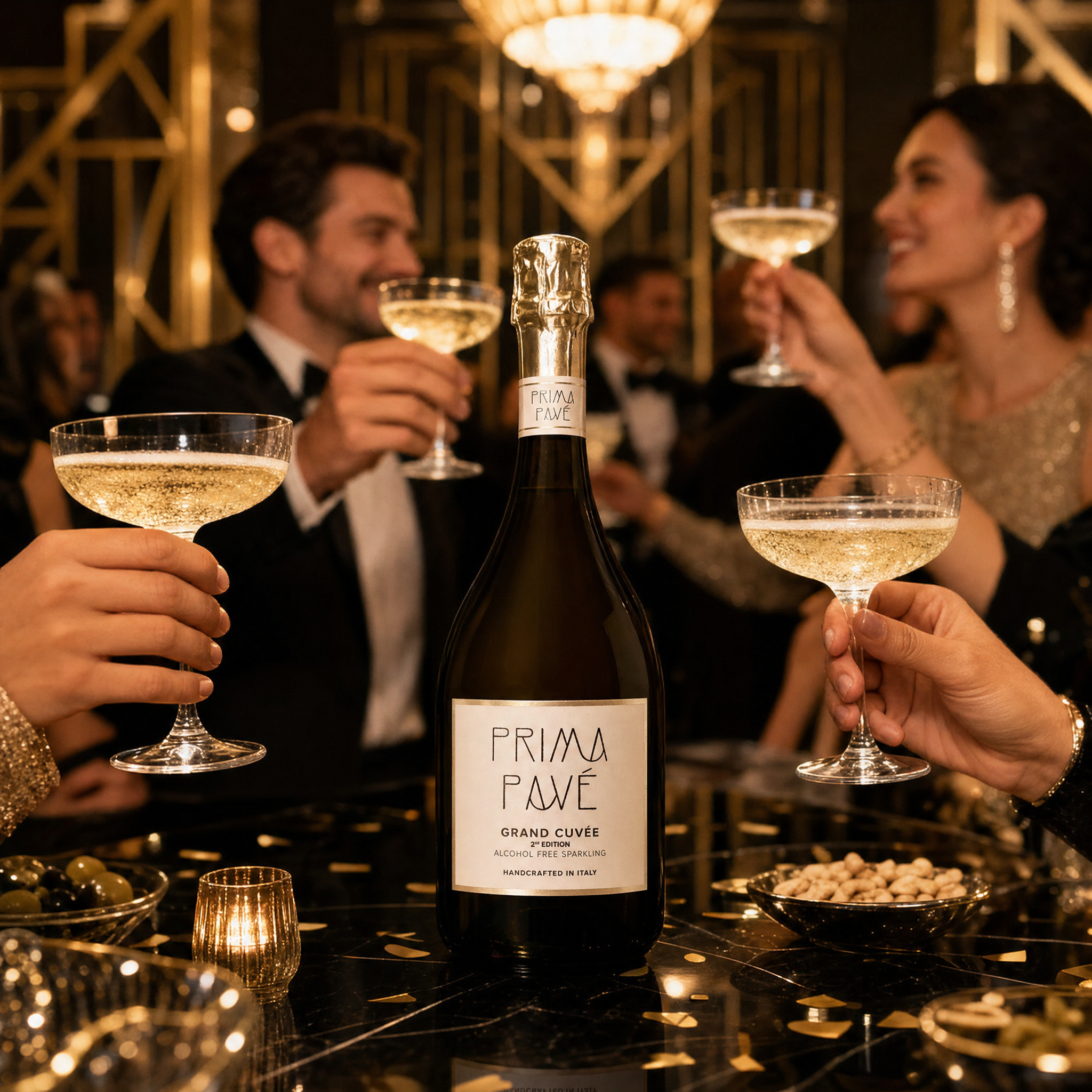Prima Pavé Grand Cuvée 0.0% — art-deco toast
