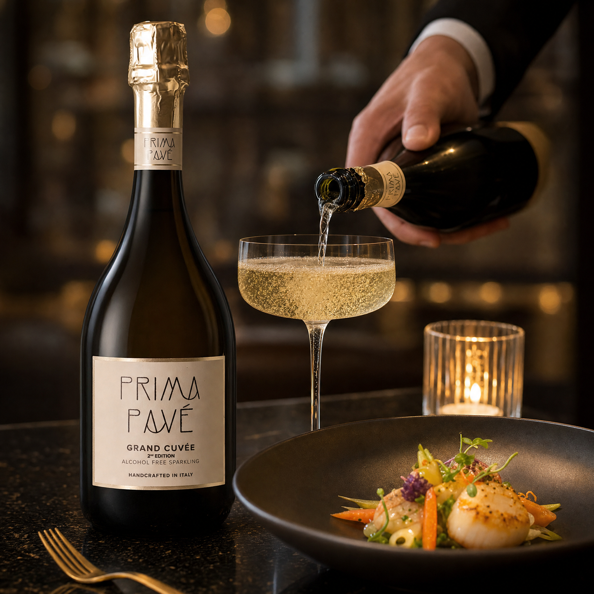 Prima Pavé Grand Cuvée 0.0% — fine-dining pairing