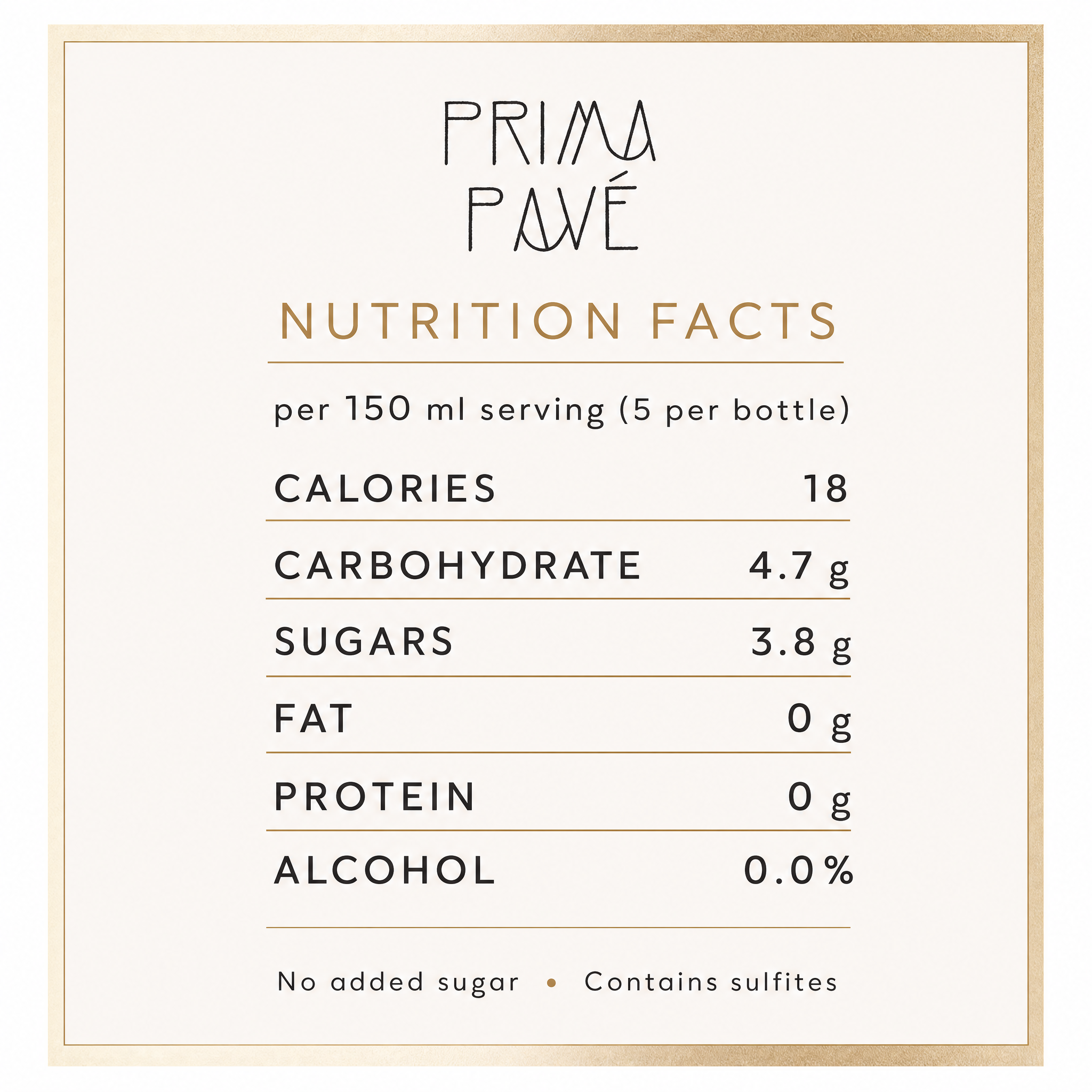 Prima Pavé Grand Cuvée 0.0% — nutrition