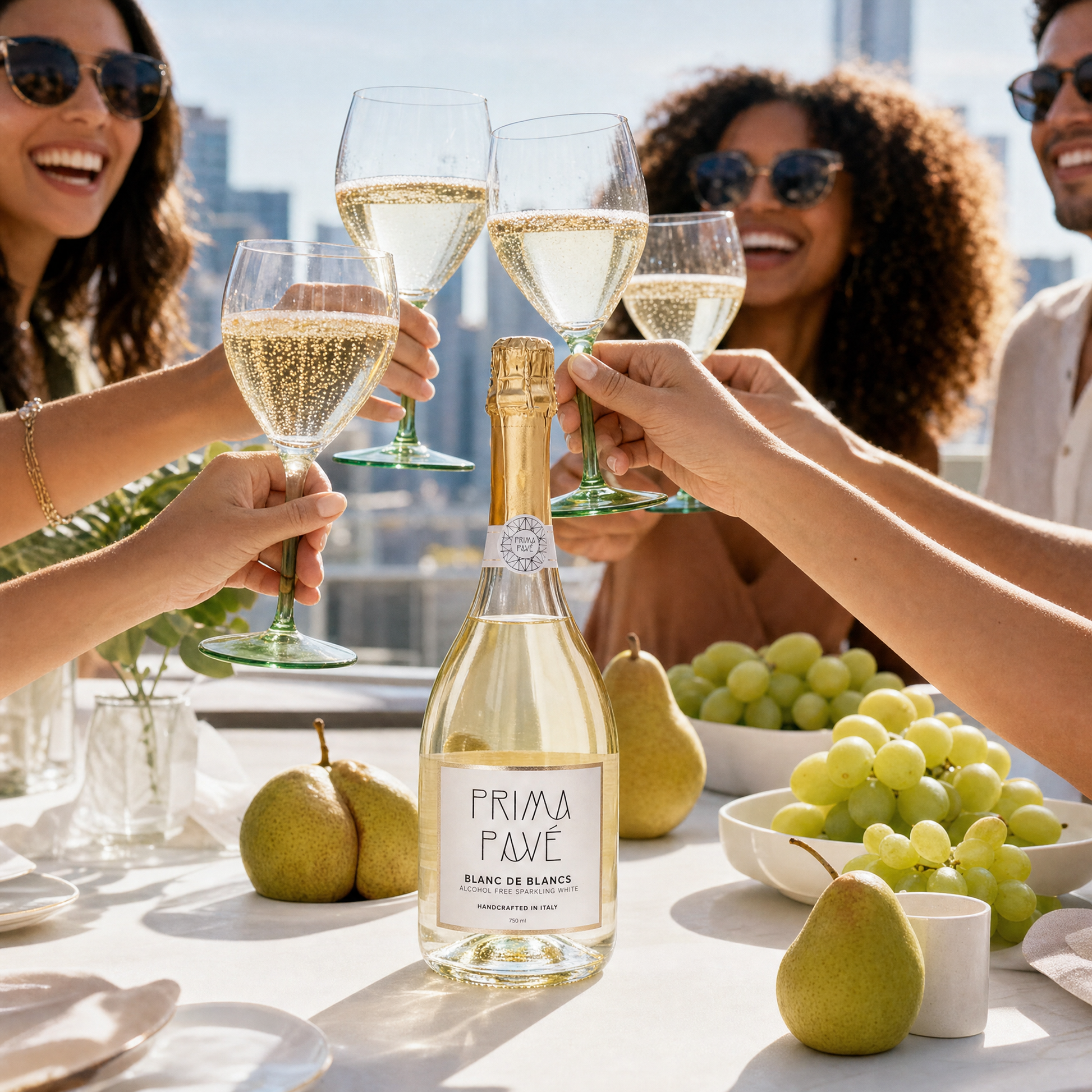 Prima Pavé Blanc de Blancs 0.0% — rooftop brunch