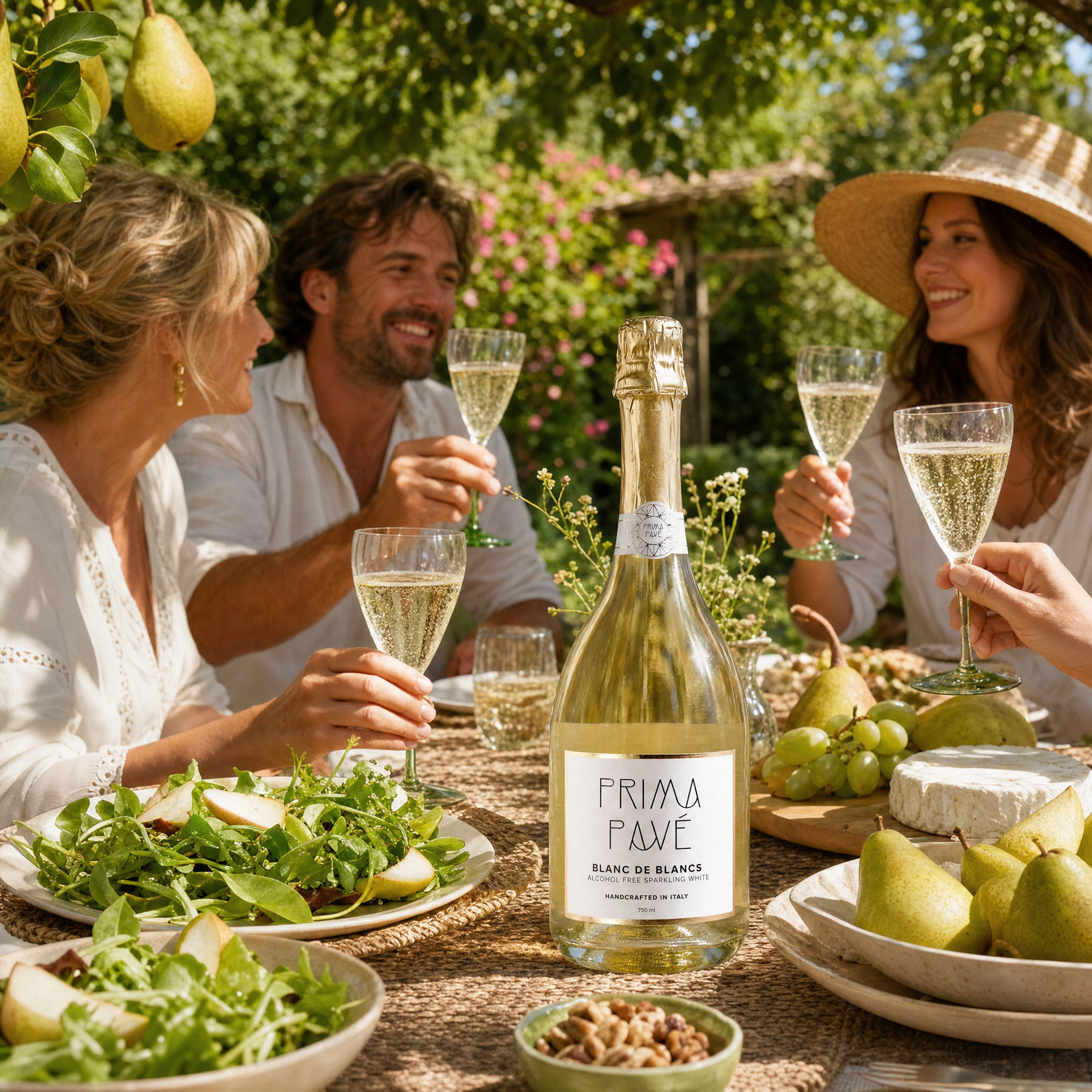 Prima Pavé Blanc de Blancs 0.0% — orchard garden lunch