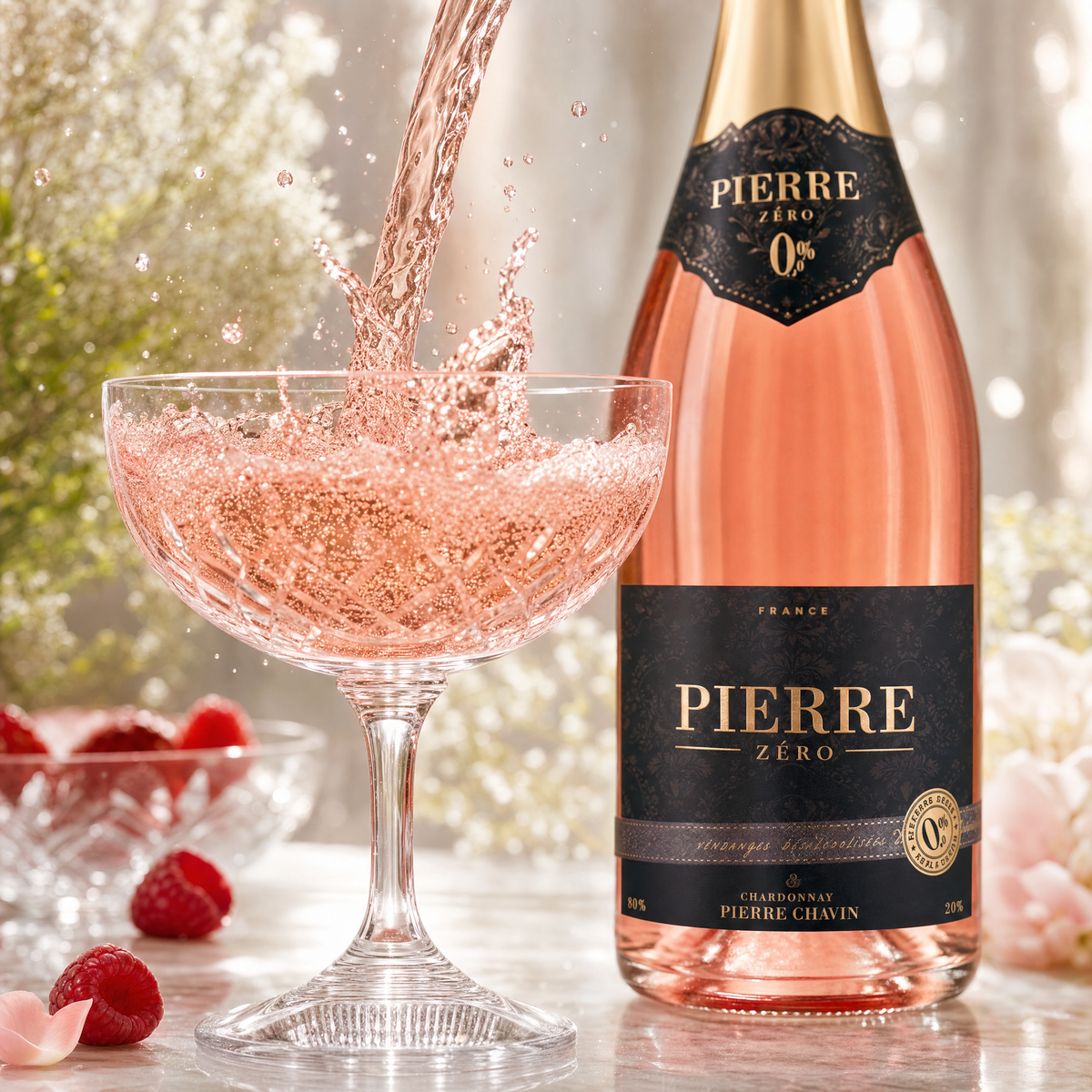 Pierre Zéro Rosé Sparkling (0.0%) — Pour