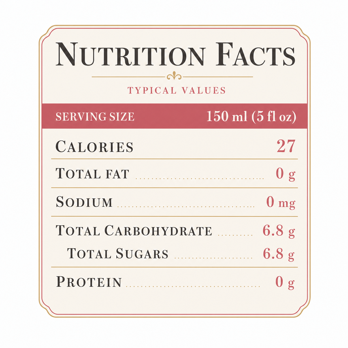 Pierre Zéro Rosé Sparkling (0.0%) — Nutrition Facts