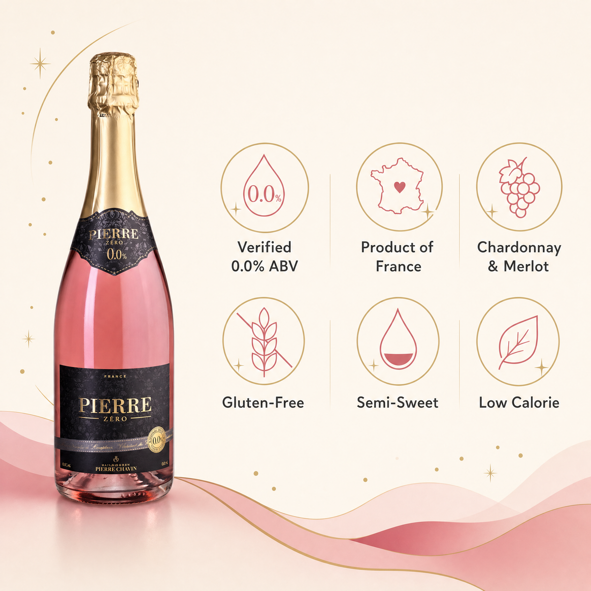 Pierre Zéro Rosé Sparkling (0.0%) — Benefits