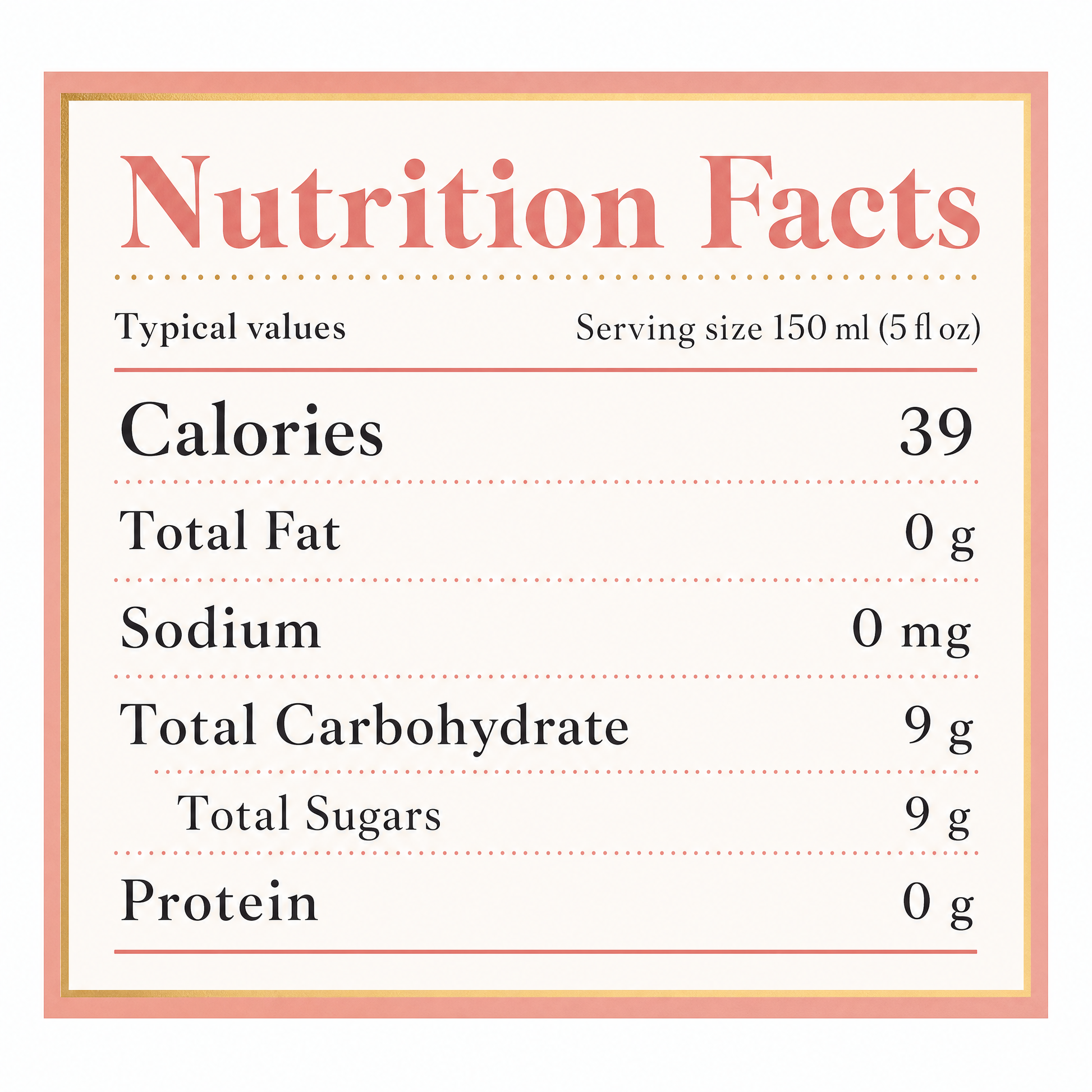 La Tautila Espumoso Rosado (0.0%) — Nutrition Facts