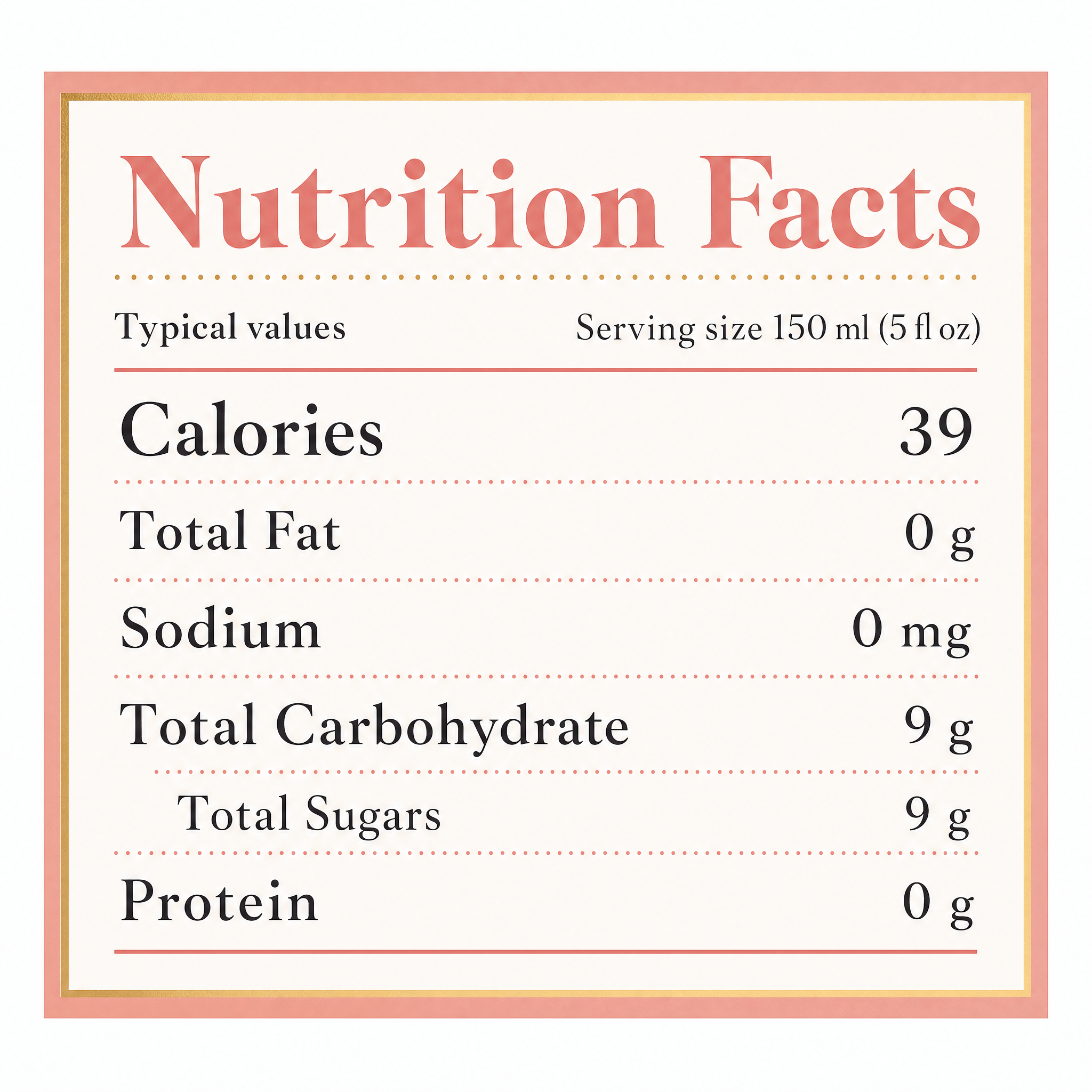 La Tautila Espumoso Rosado (0.0%) — Nutrition Facts