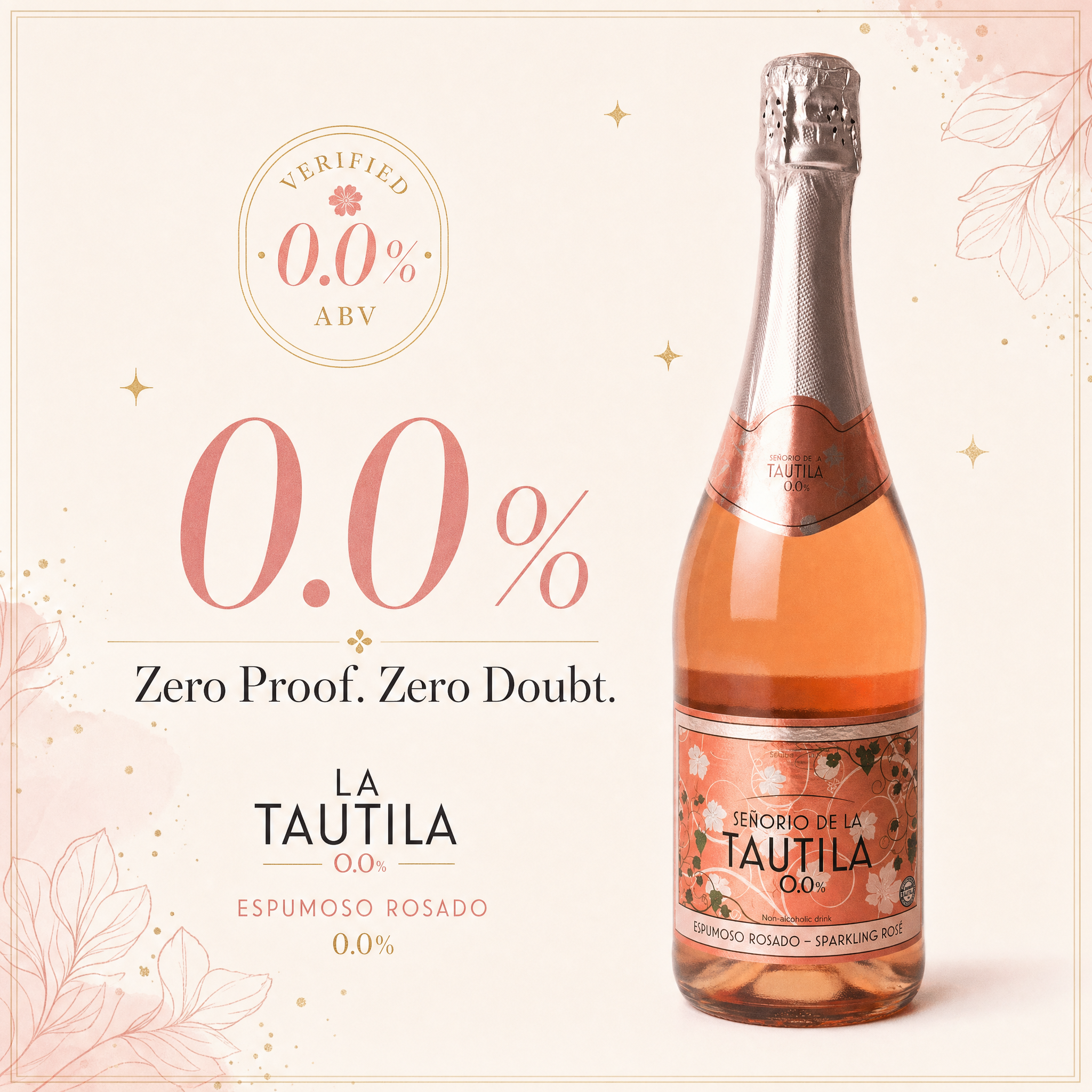 La Tautila Espumoso Rosado (0.0%) — 0.0% ABV