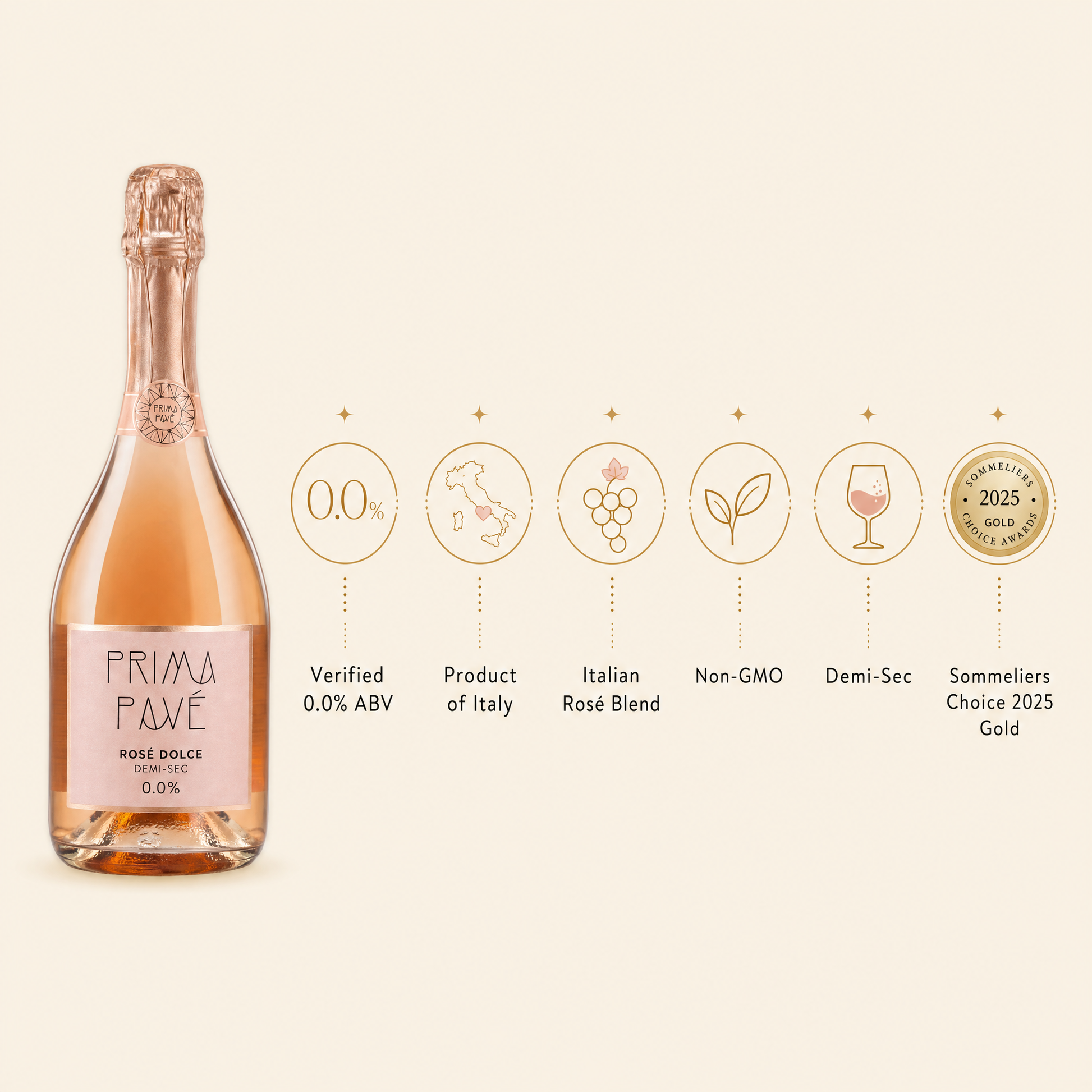 Prima Pavé Rosé Dolce Demi-Sec (0.0%) — Benefits