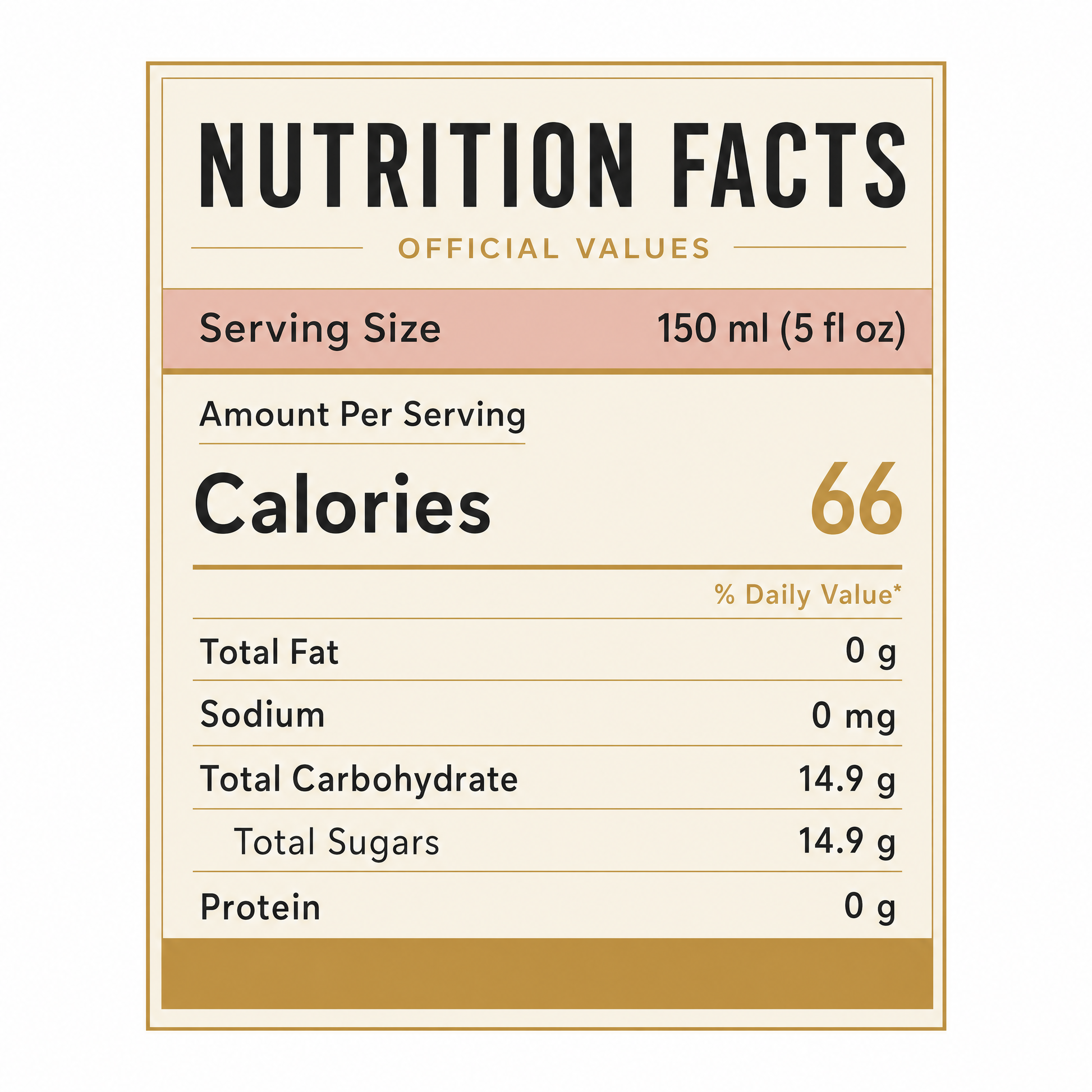Prima Pavé Rosé Dolce Demi-Sec (0.0%) — Nutrition Facts