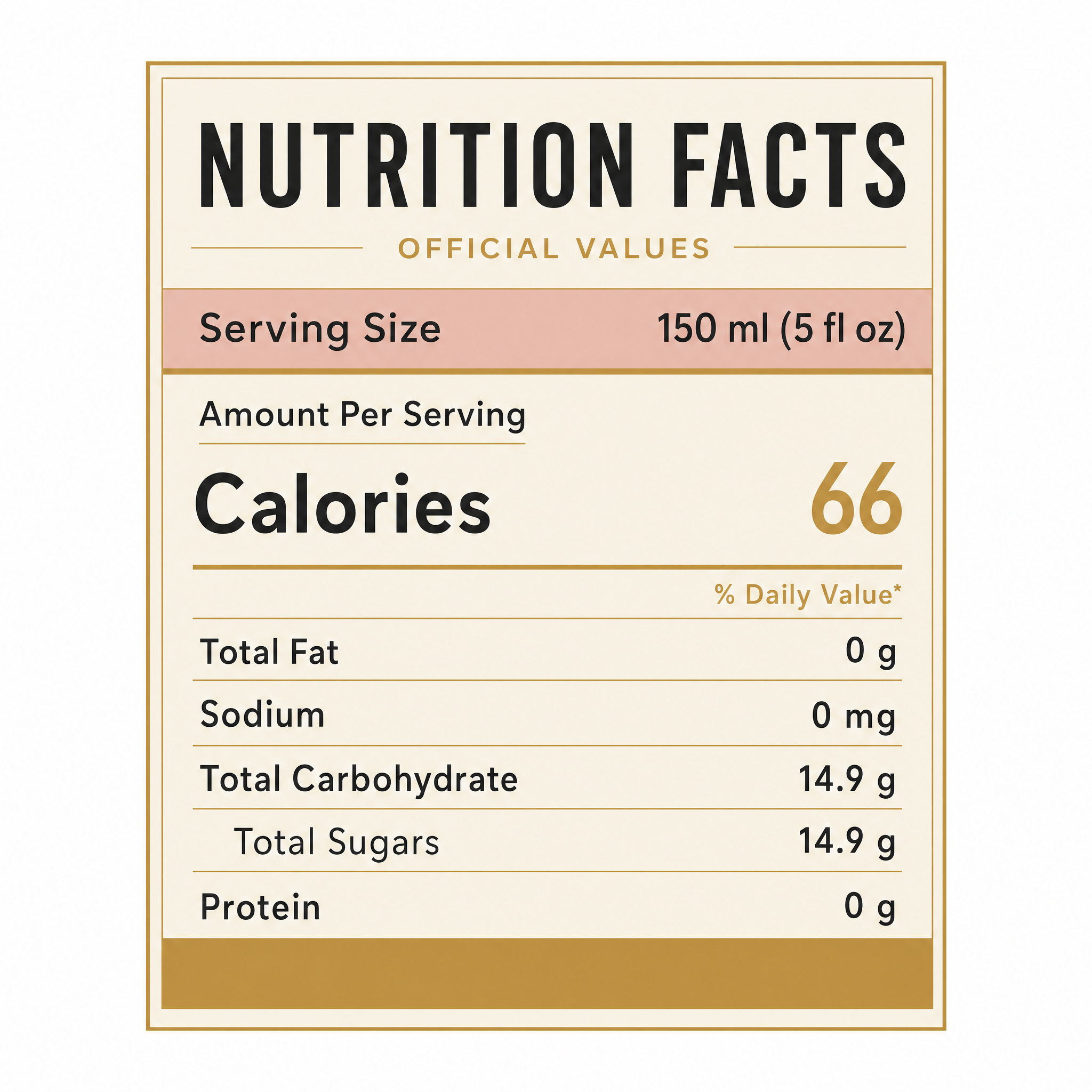 Prima Pavé Rosé Dolce Demi-Sec (0.0%) — Nutrition Facts