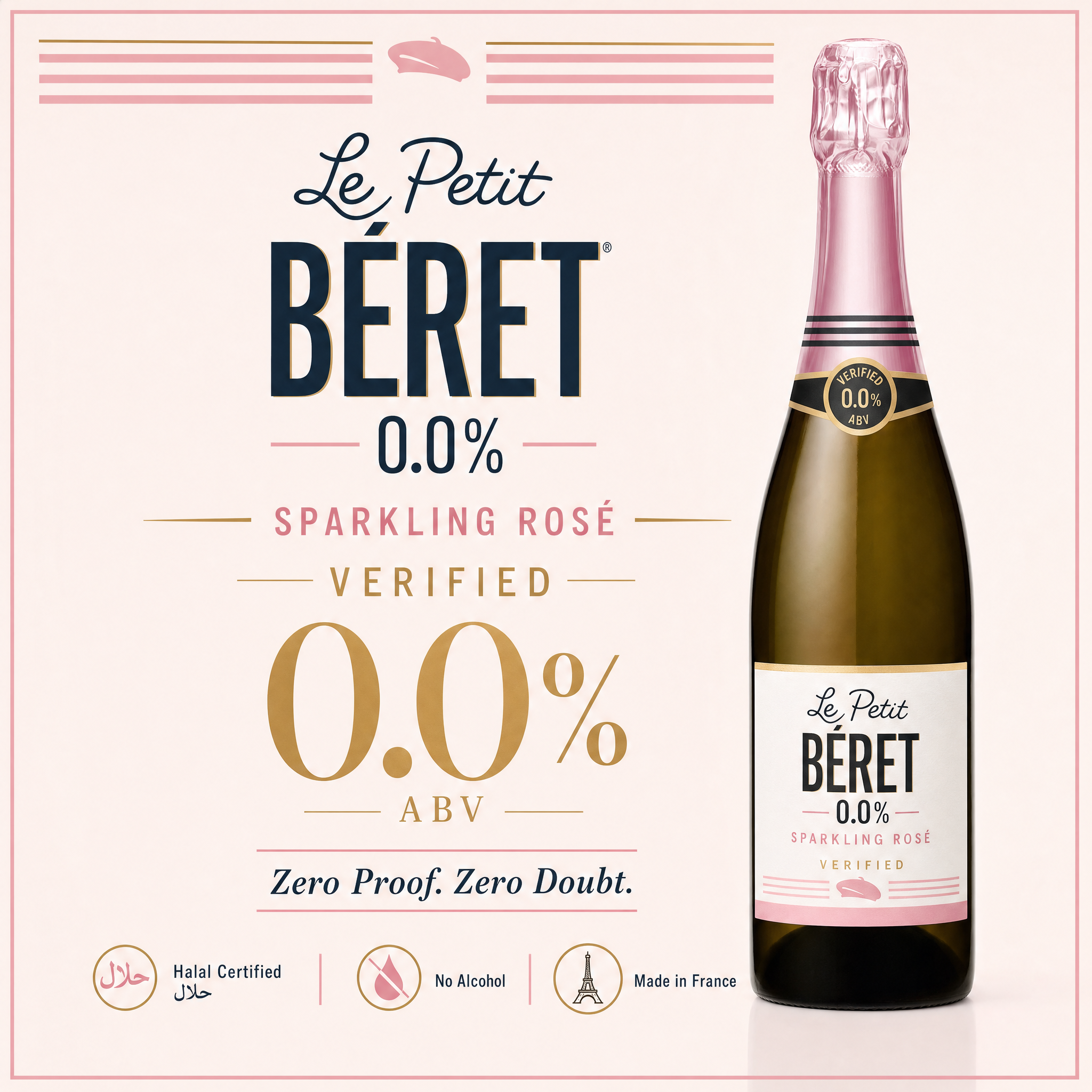 Le Petit Béret Sparkling Rosé (0.0%) — 0.0% ABV