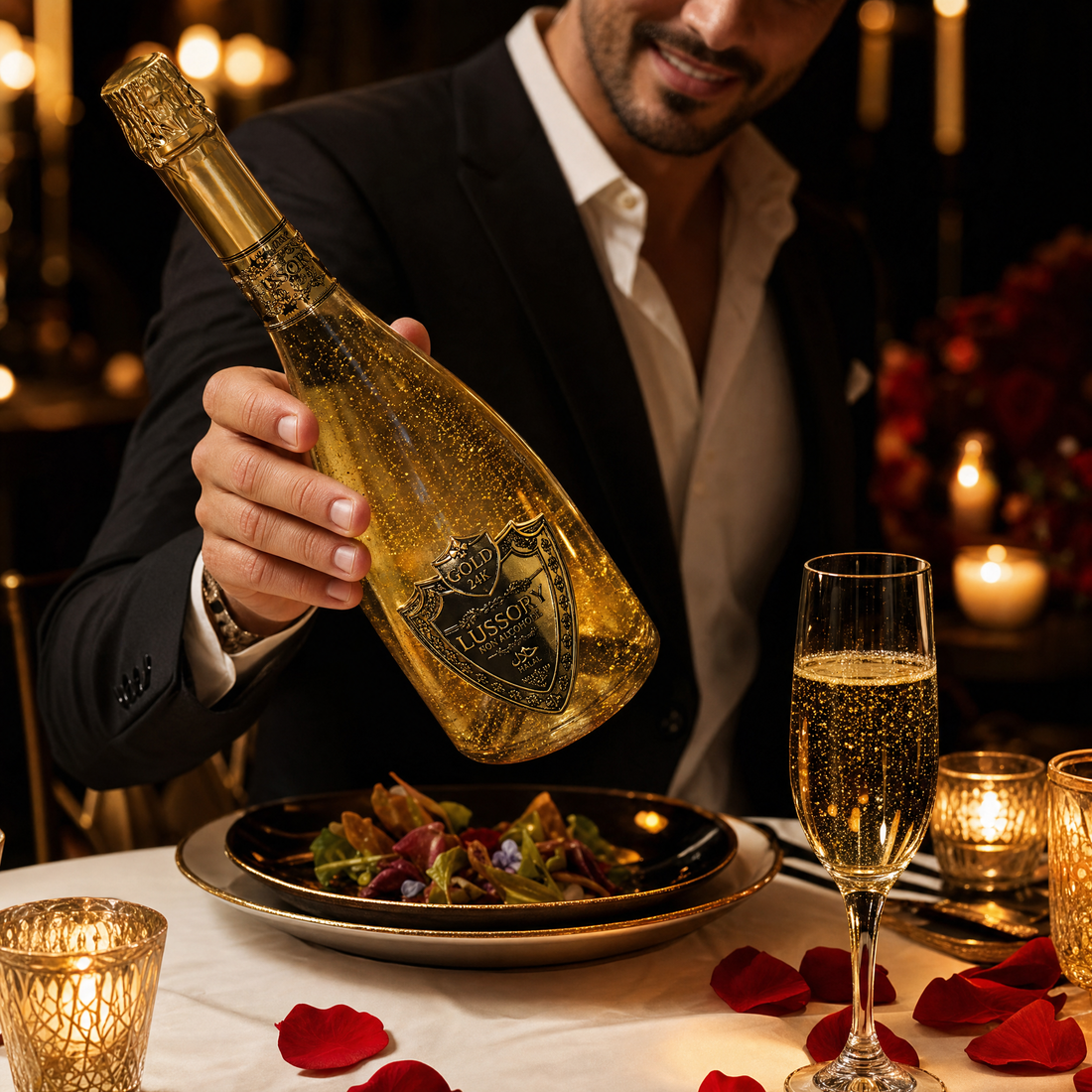 Lussory 24k Gold 0.0% non-alcoholic sparkling wine bottle