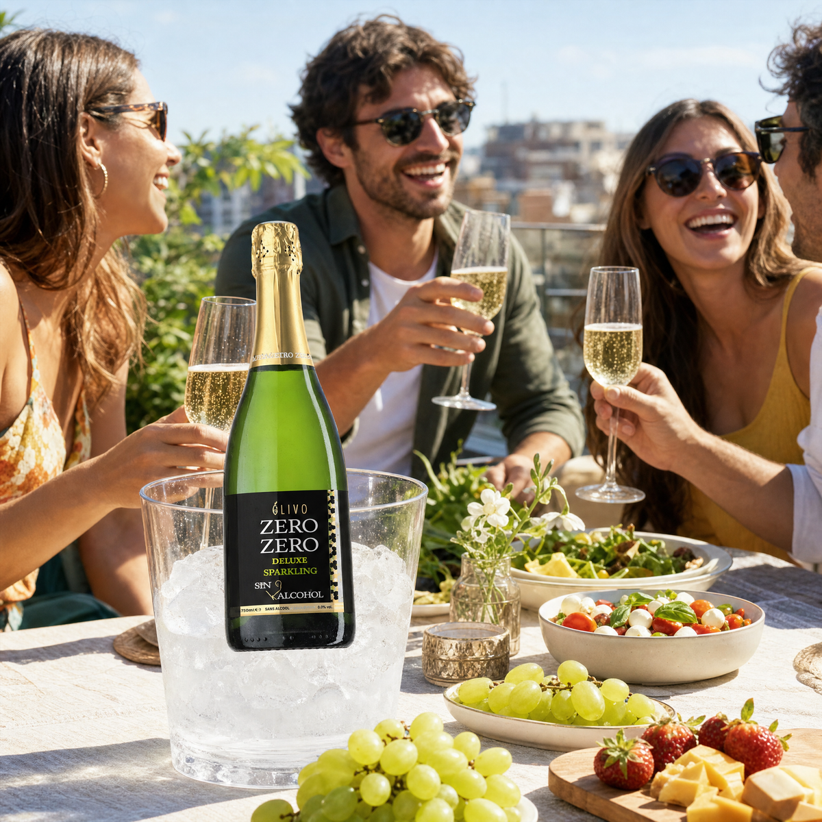 Elivo Deluxe Sparkling — rooftop gathering