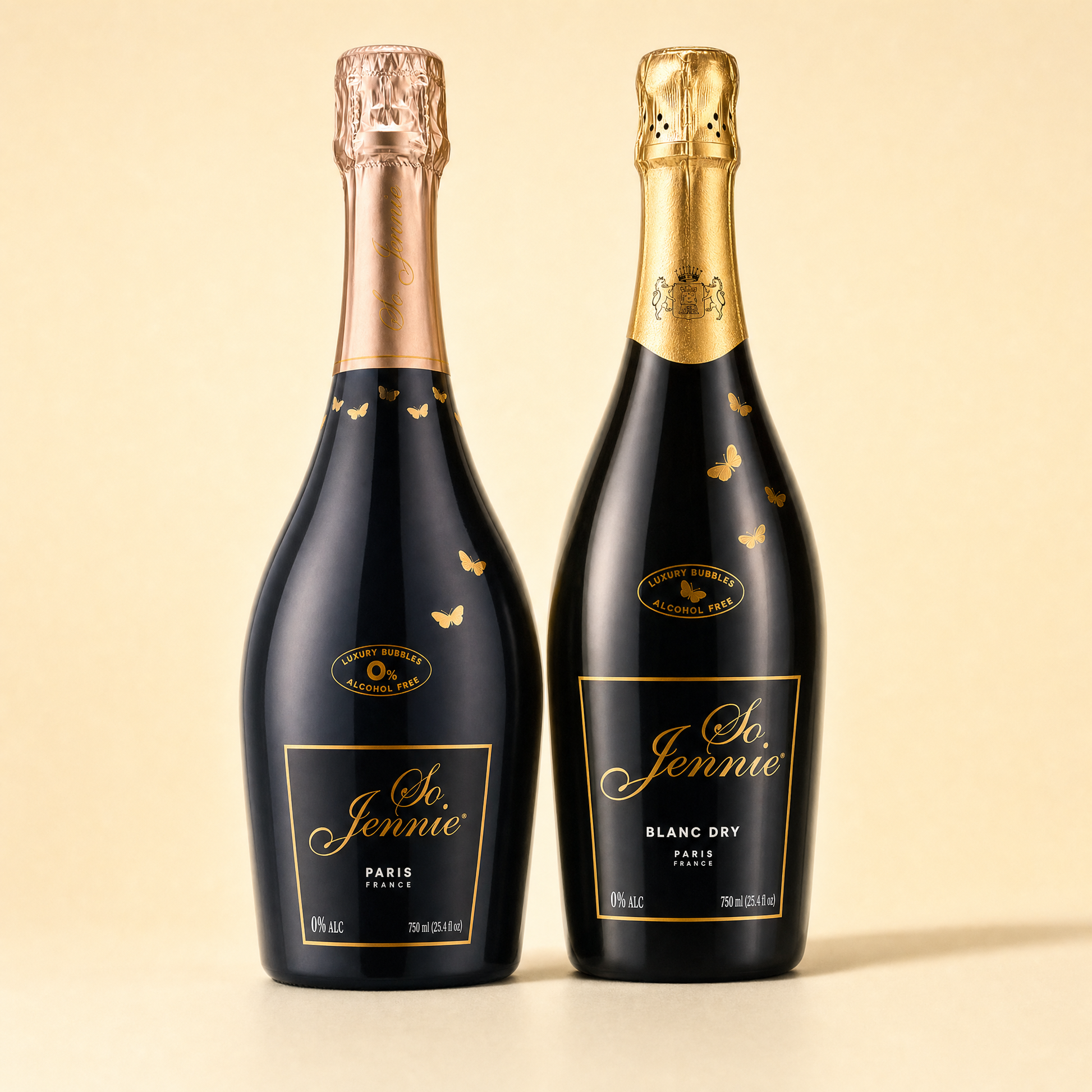 So Jennie Duo 2-bottle set — So Jennie Paris and So Jennie Blanc — 0.0% non-alcoholic French sparkling