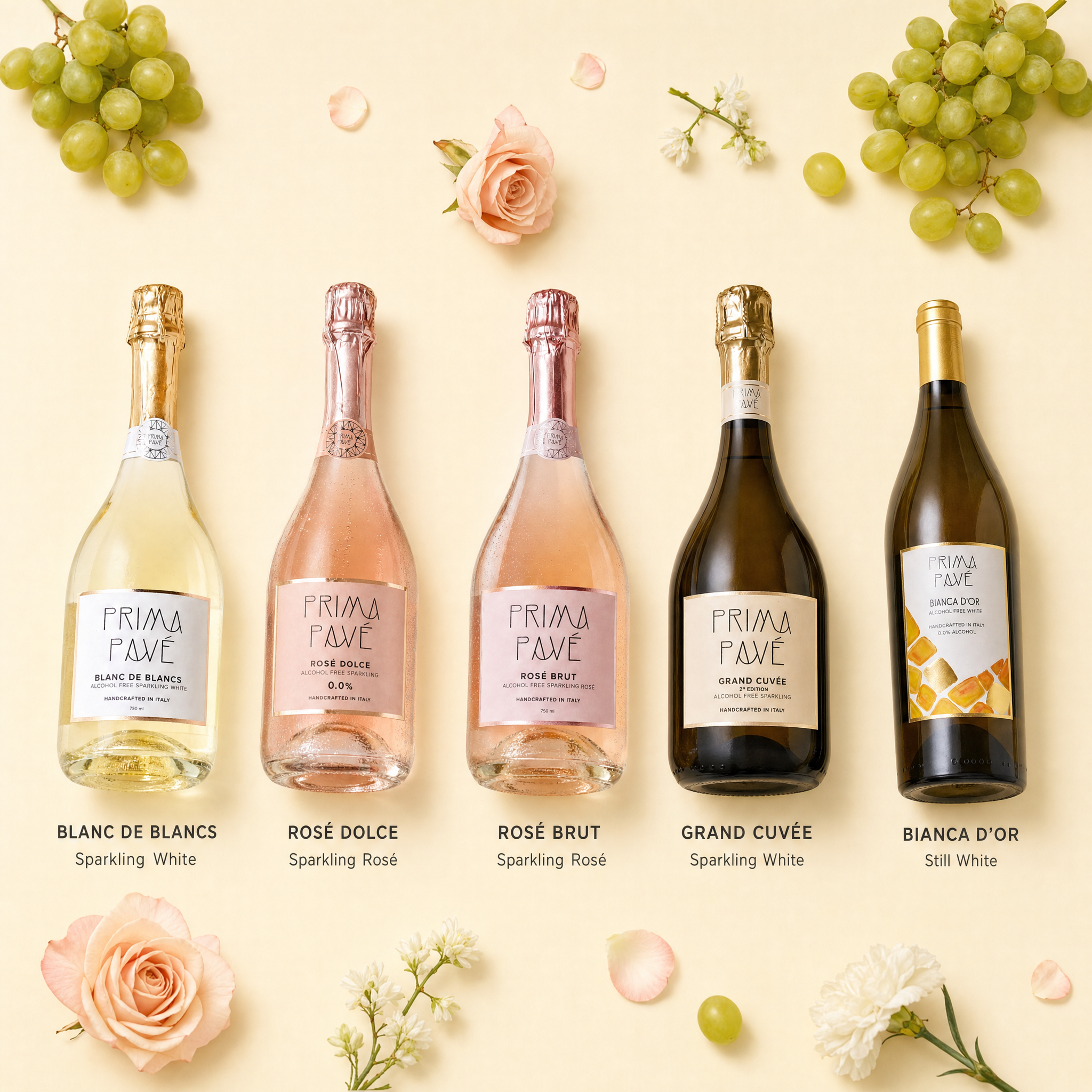 Prima Pave Complete Collection — what's inside: five award-winning 0.0% wines from Northern Italy