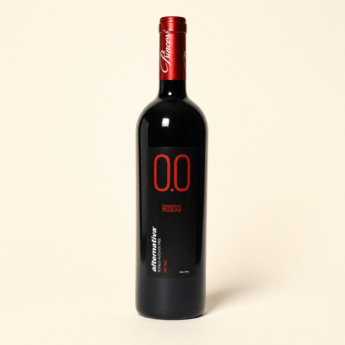 Princess Rosso Dry 0.0% non-alcoholic Italian red wine - bottle