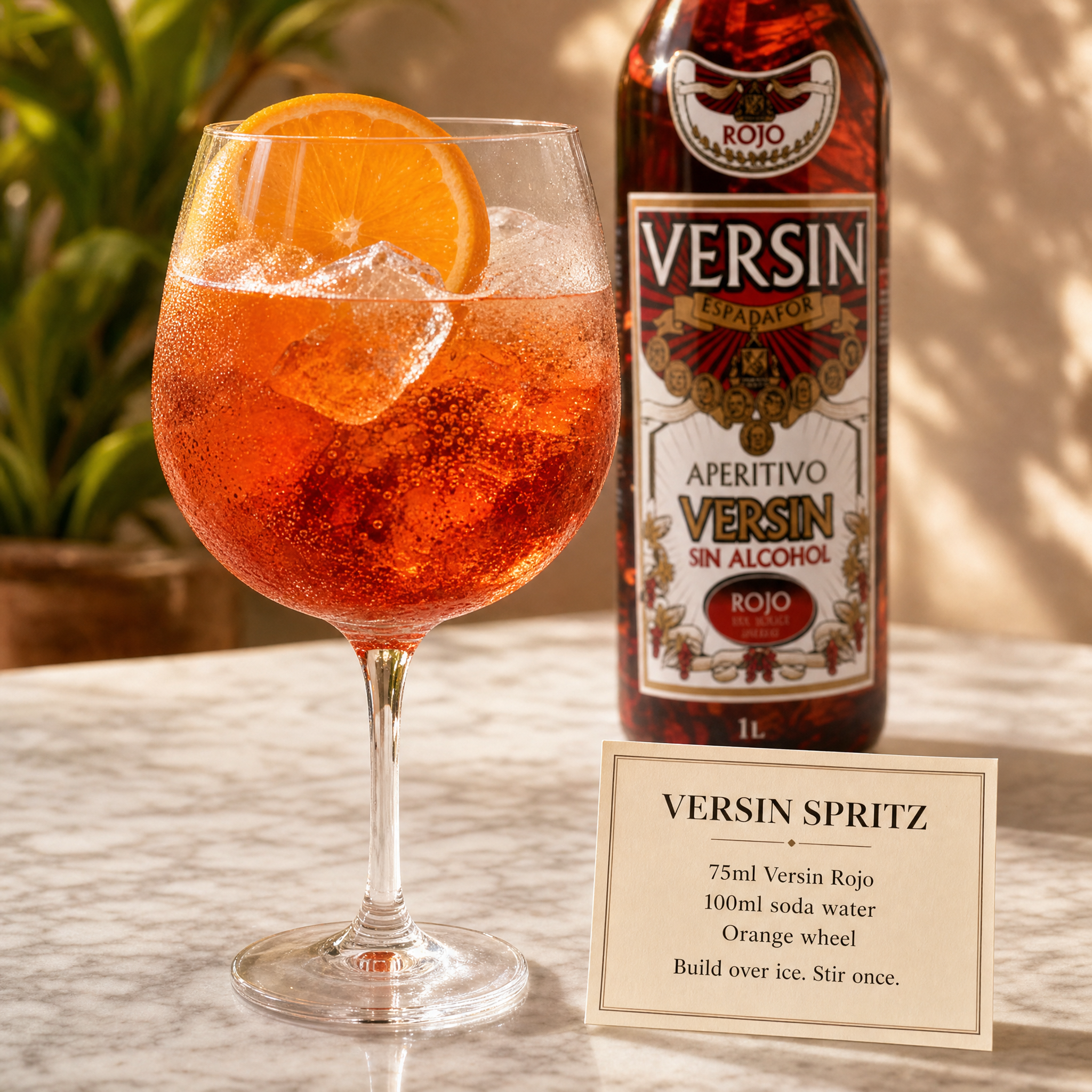 Espadafor Versin 0.0% non-alcoholic Spanish vermouth-style aperitif - Versin Spritz recipe
