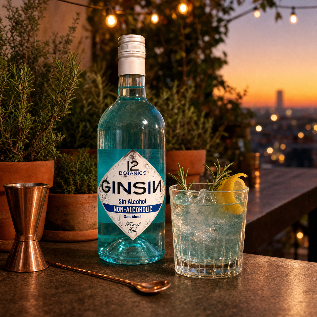 Ginsin 12 Botanics 0.0% non-alcoholic Spanish gin - bottle