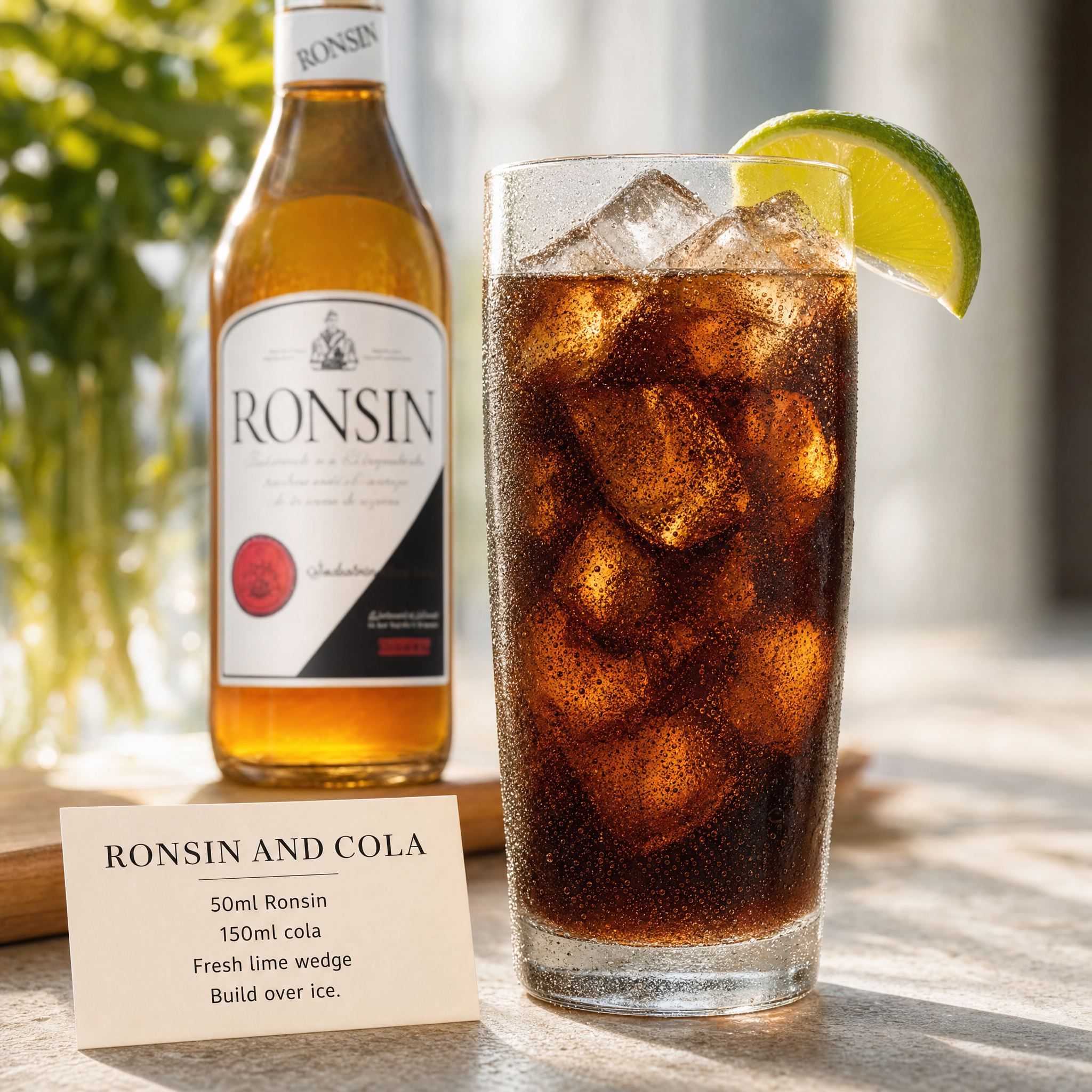 Espadafor Ronsin 0.0% non-alcoholic Spanish rum-style spirit - Ronsin and Cola recipe