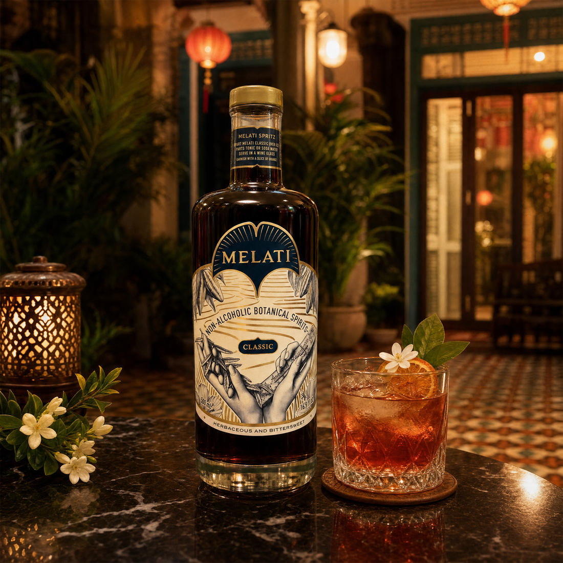 Melati Classic 0.0% non-alcoholic botanical aperitif from Singapore - bottle