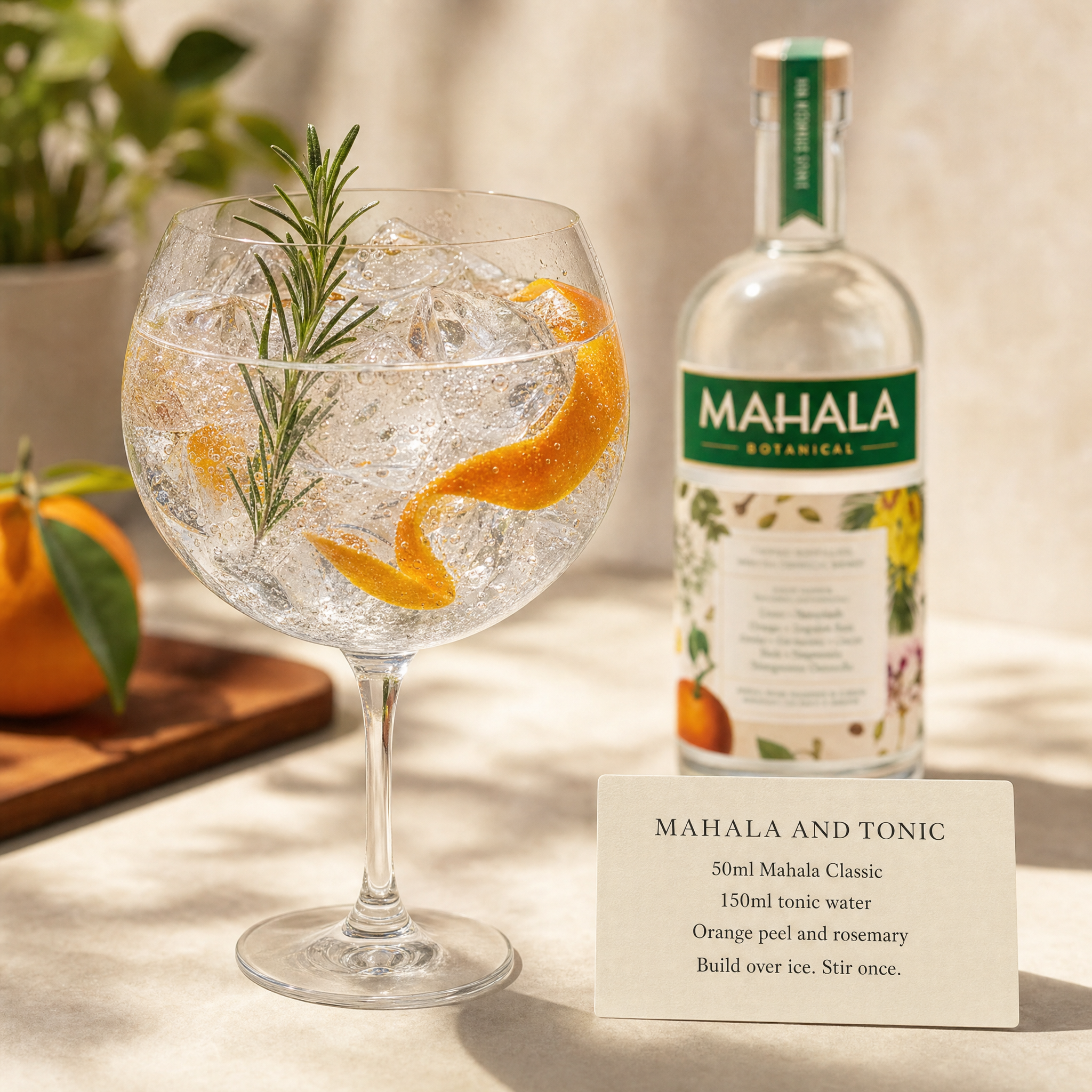 Mahala Botanical Classic 0.0% non-alcoholic spirit from South Africa - Mahala and Tonic recipe