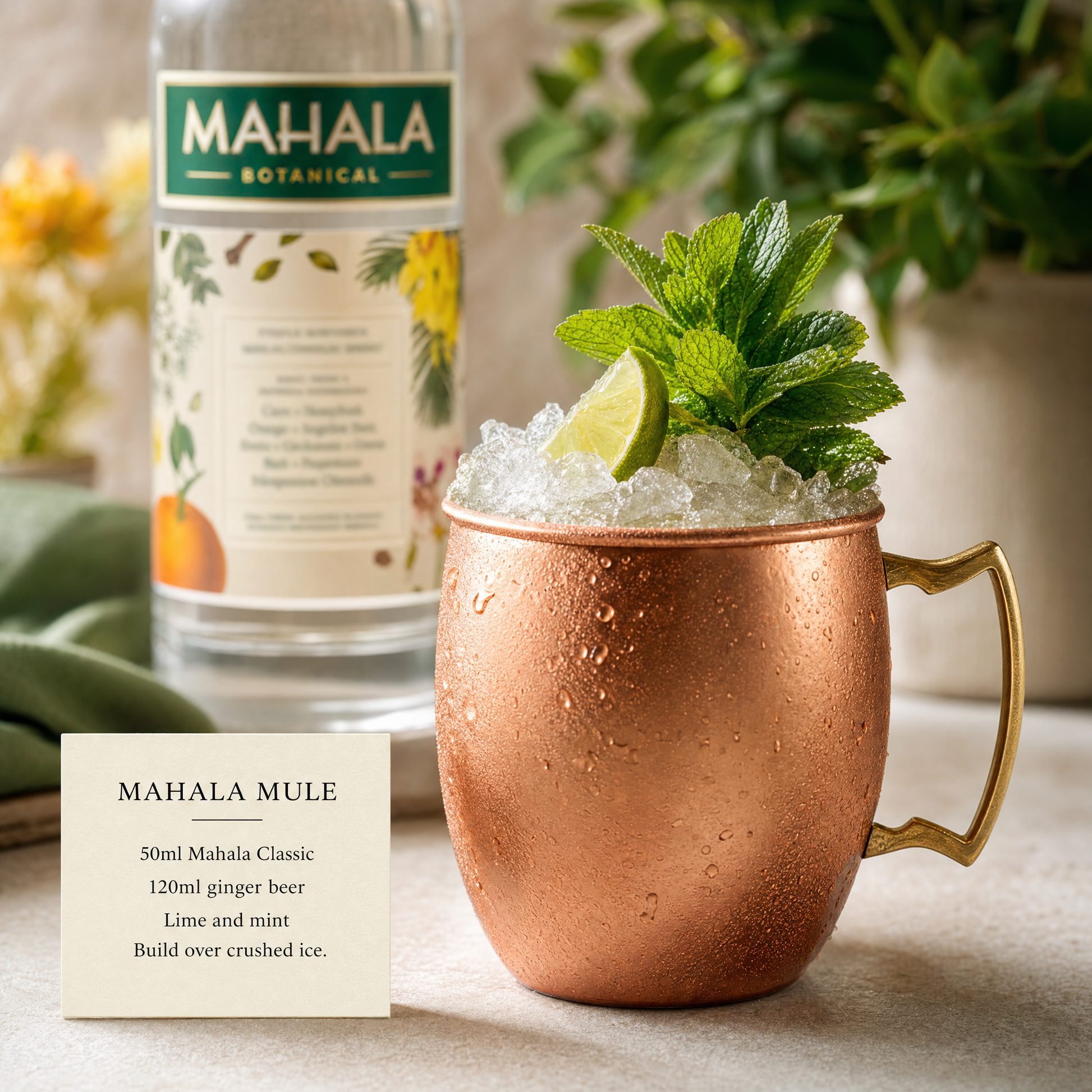 Mahala Botanical Classic 0.0% non-alcoholic spirit from South Africa - Mahala Mule recipe
