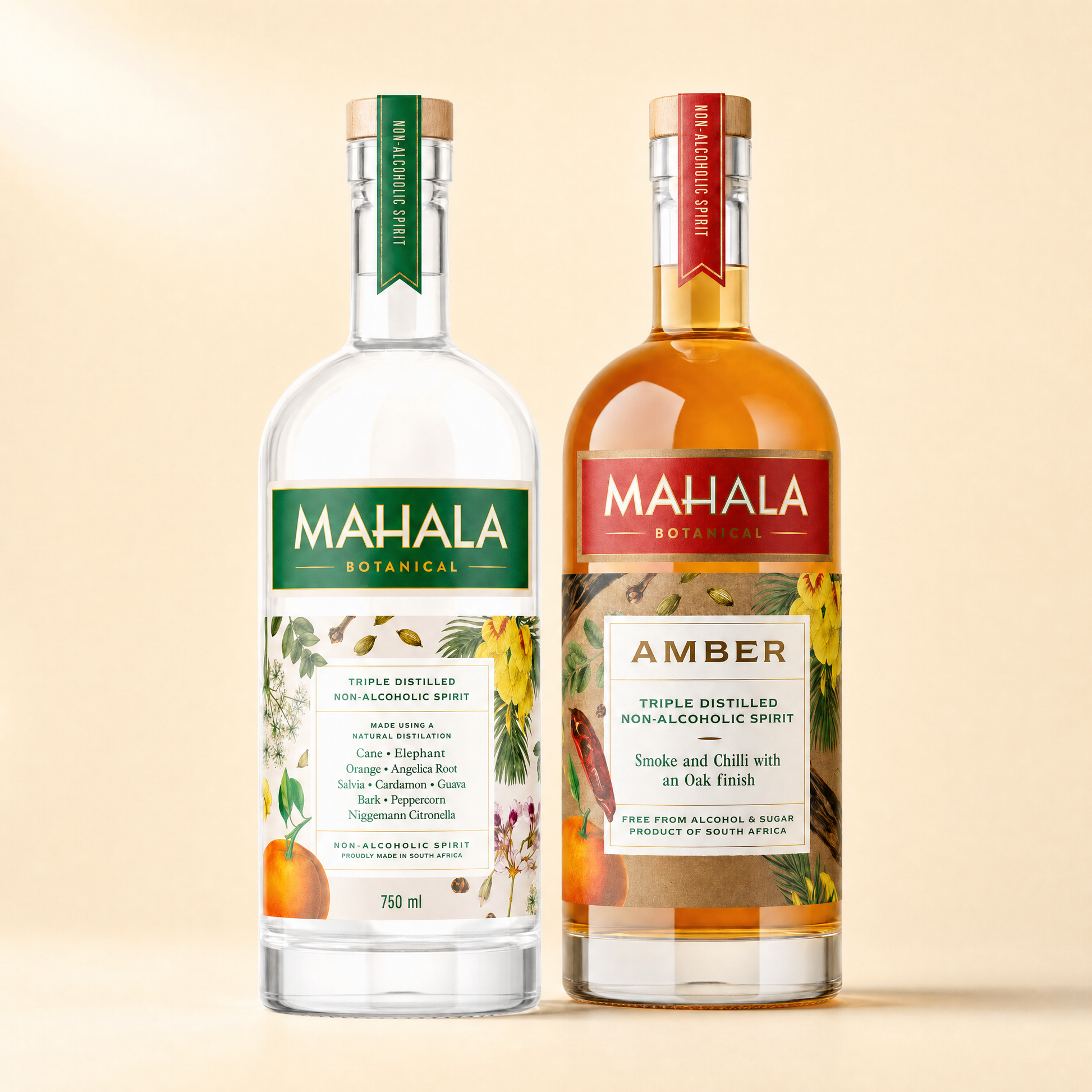 Mahala Botanical bundle - Classic and Amber 0.0% non-alcoholic spirits, two bottles