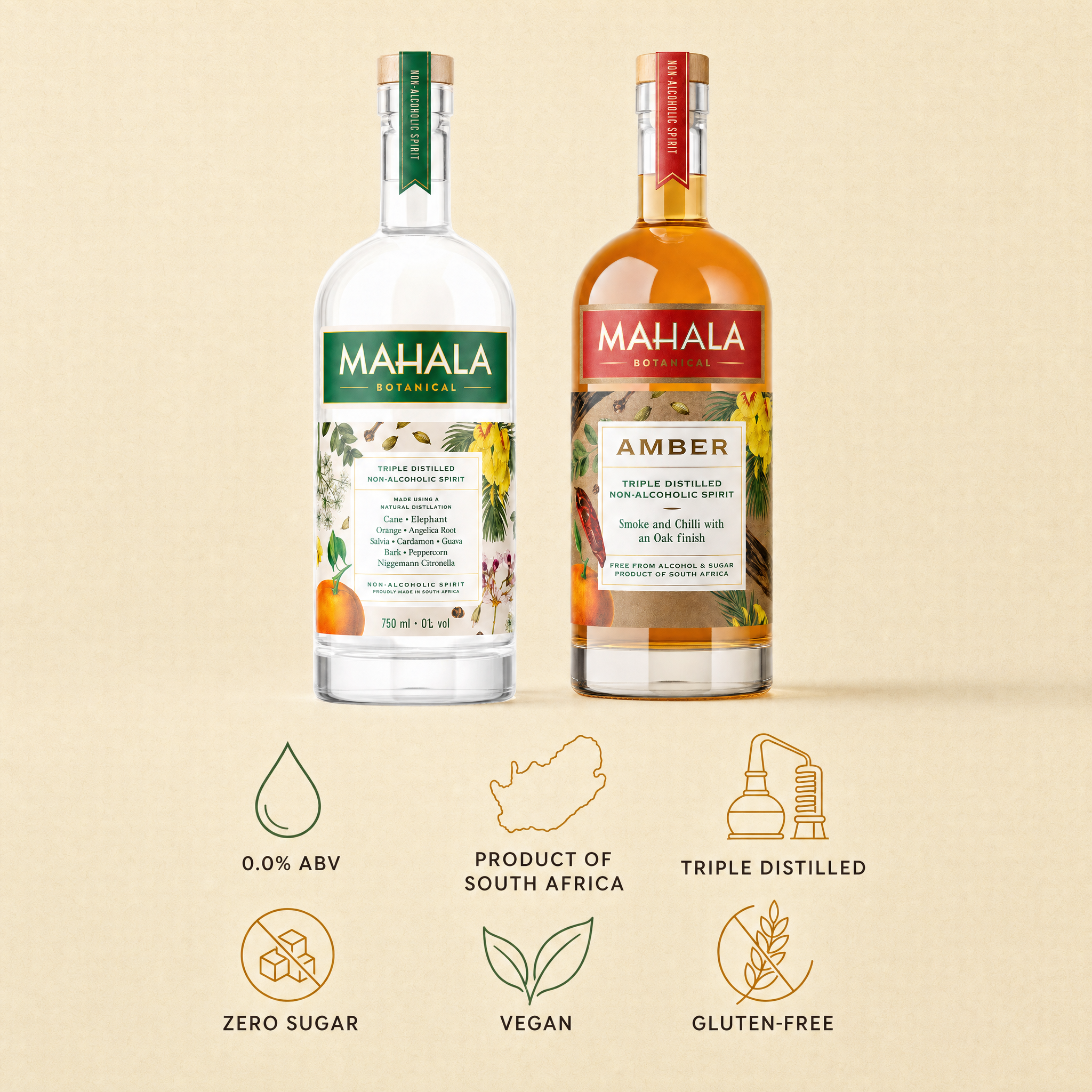 Mahala Botanical bundle - 0.0% ABV, South Africa, triple distilled, zero sugar, vegan, gluten-free
