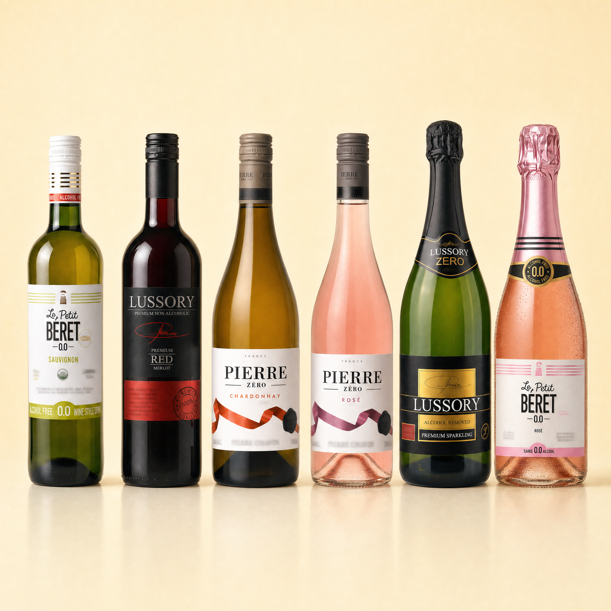 Party Pack - six 0.0% non-alcoholic wines, red white rose and sparkling