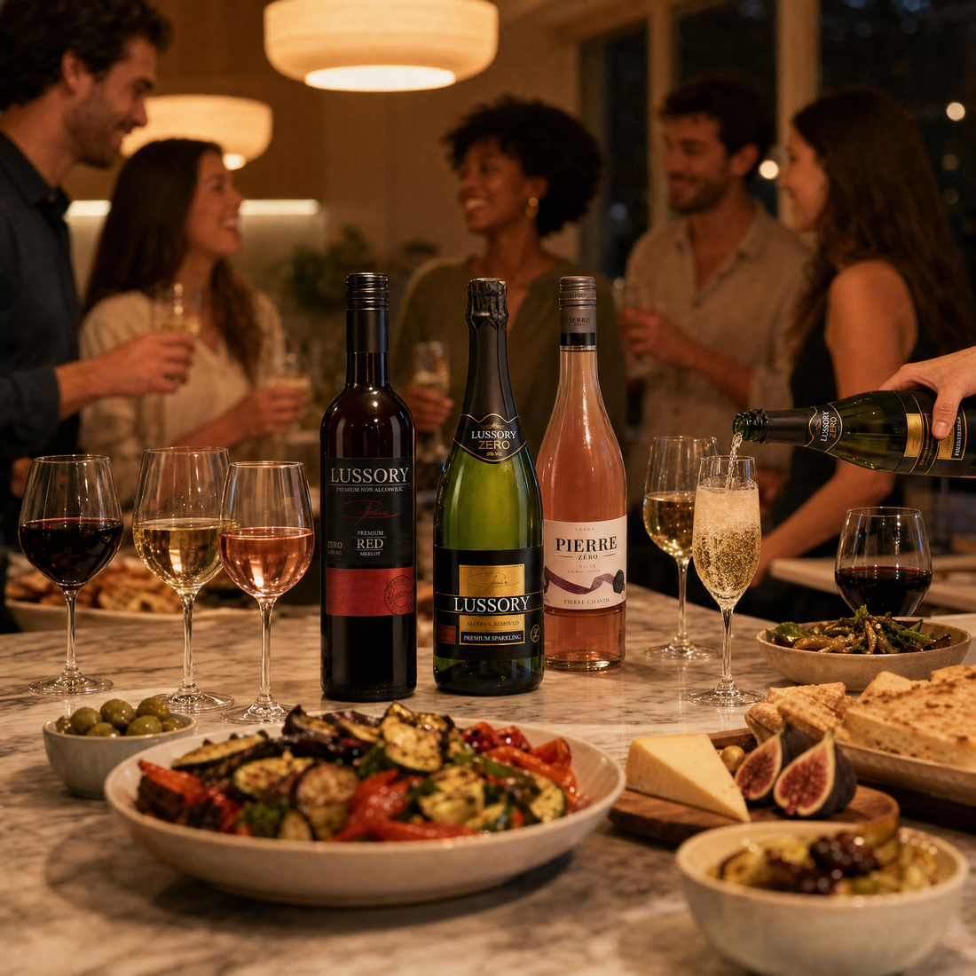 Party Pack - six 0.0% non-alcoholic wines, red white rose and sparkling