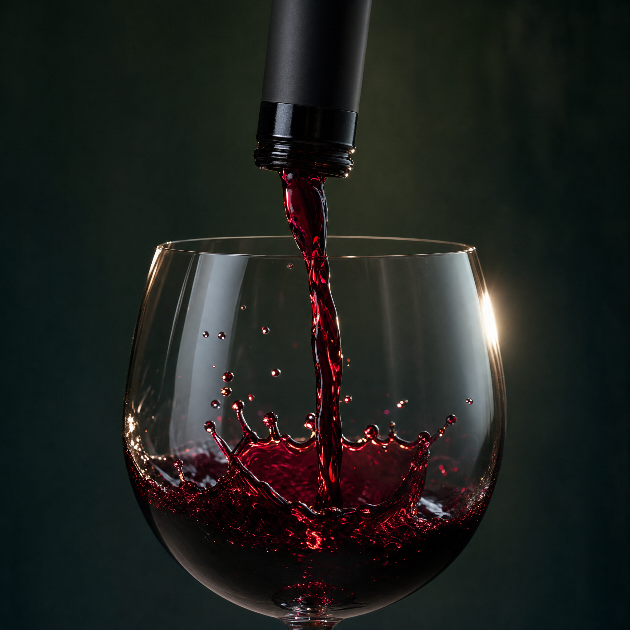 Lussory Organic Merlot 0.0% non-alcoholic Spanish red wine - pouring into a wine glass