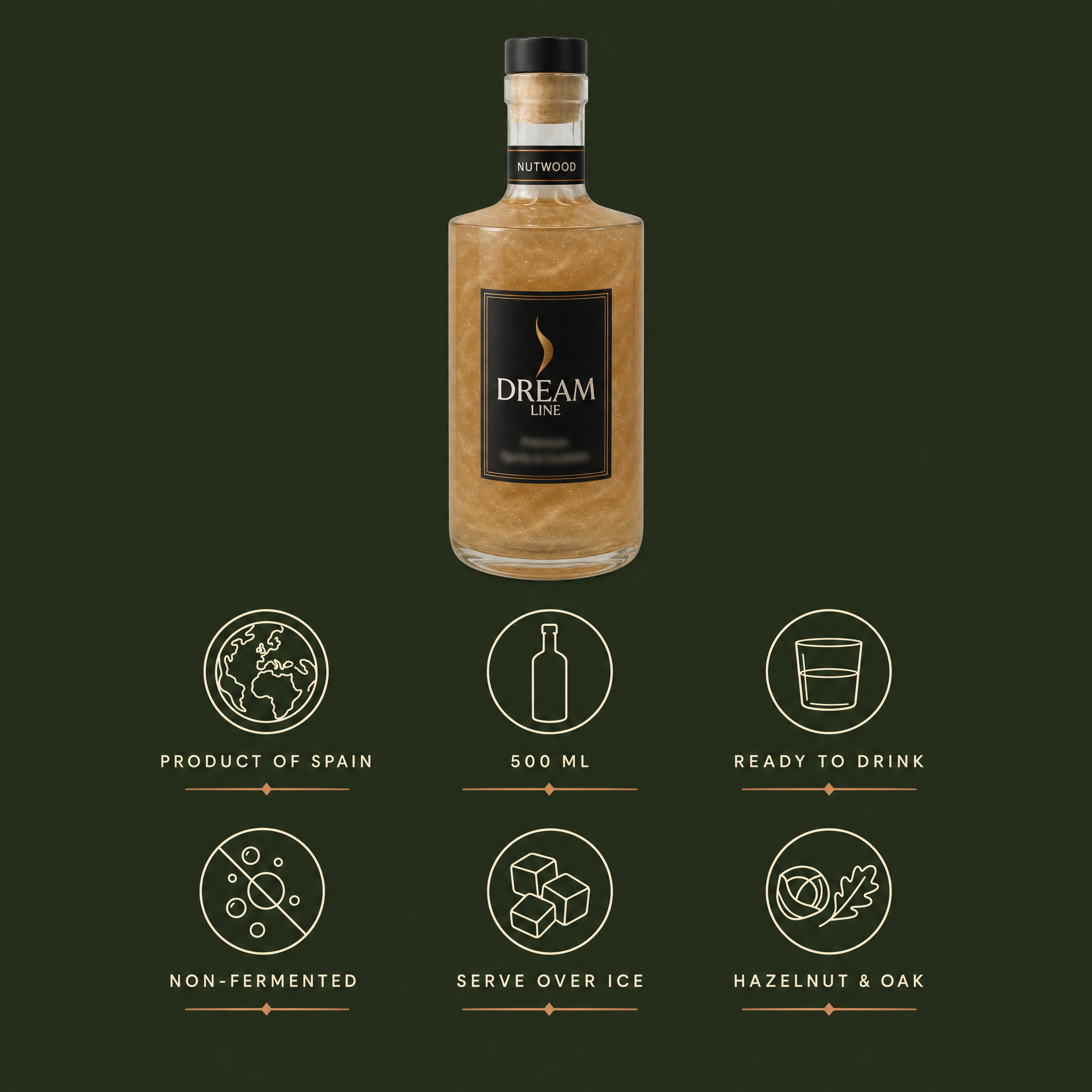 Dream Line Nutwood alcohol-free mocktail - product benefits and specifications
