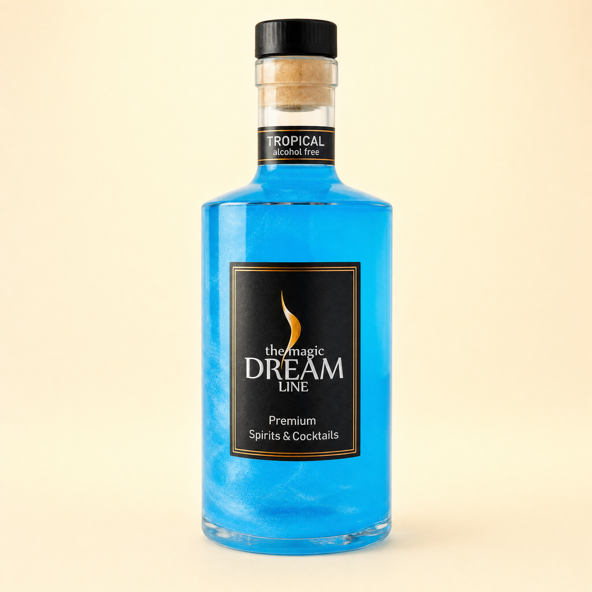 Dream Line Tropical alcohol-free mocktail - bottle on a cream background